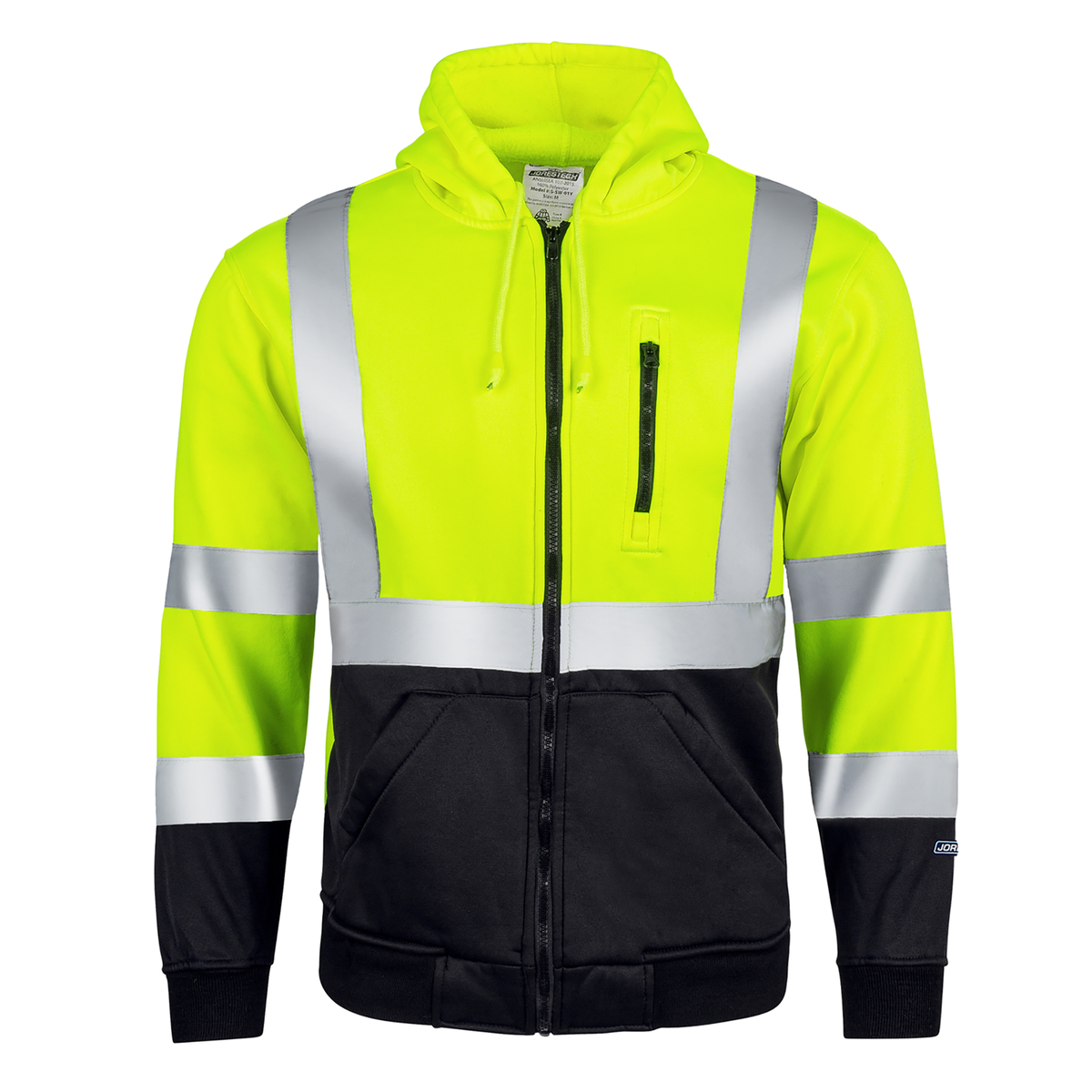 Jorestech Hi-Vis Safety Hooded Sweatshirt with Reflective Stripes