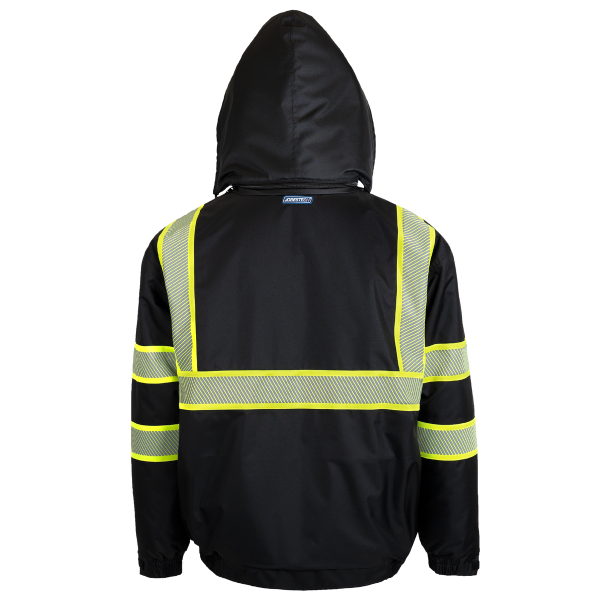 Jorestech Hi-Vis Safety Jacket with Heat-Transfer Reflective Tapes and Removable Hood