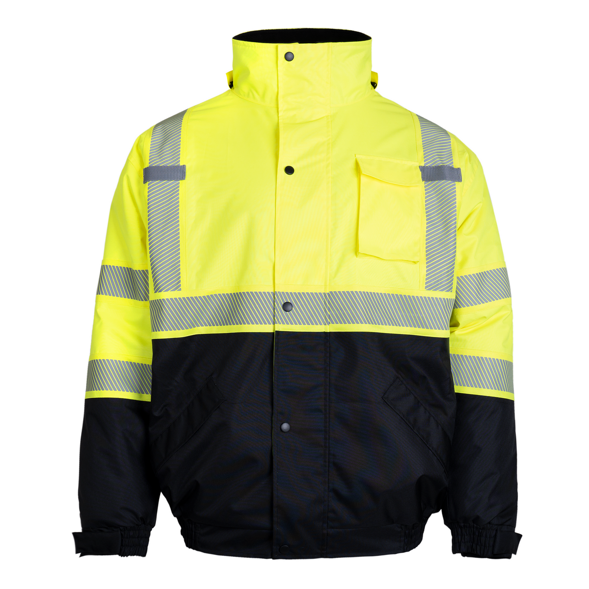 Jorestech Hi-Vis Safety Jacket with Heat-Transfer Reflective Tapes and Removable Hood