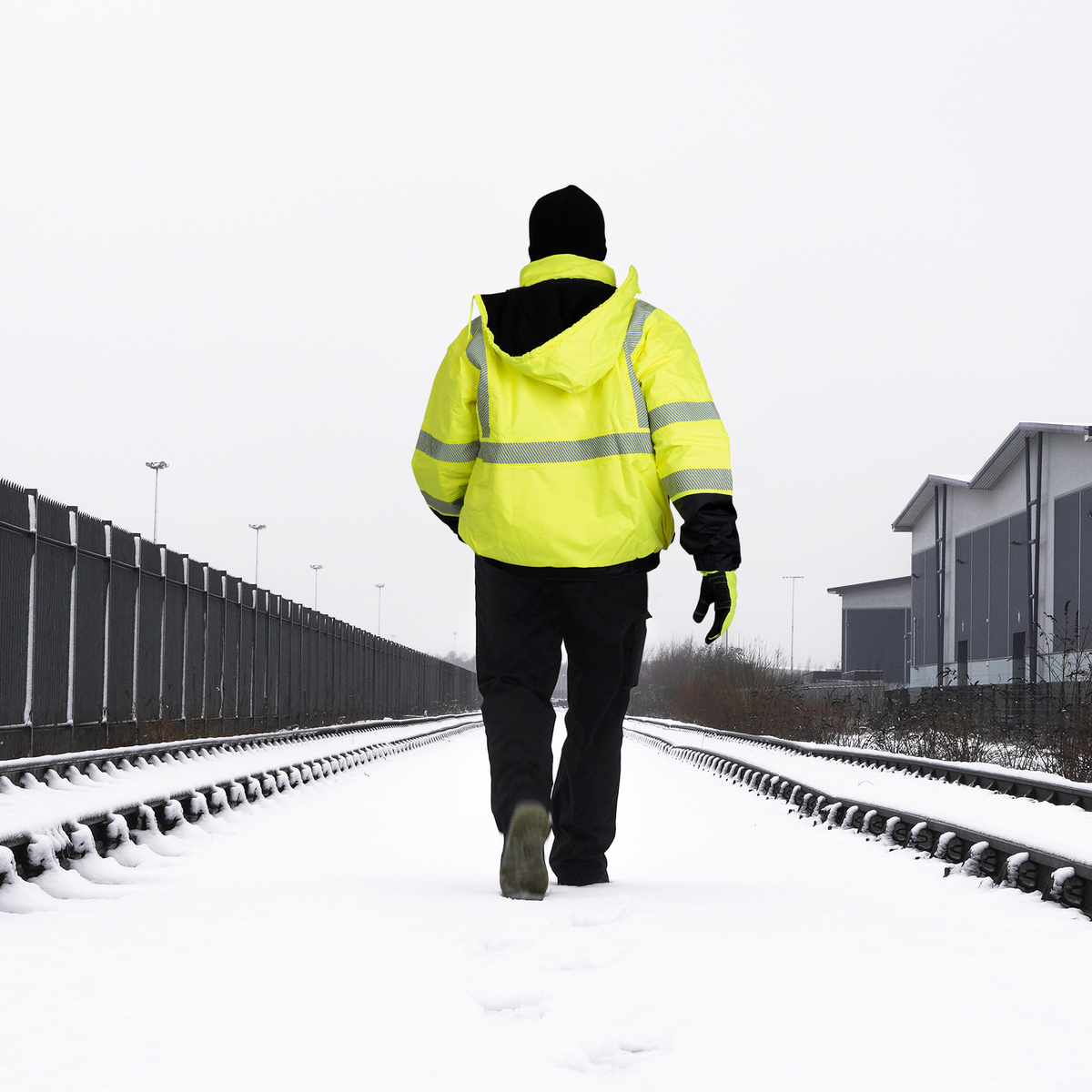 Jorestech Hi-Vis Safety Jacket with Heat-Transfer Reflective Tapes and Removable Hood