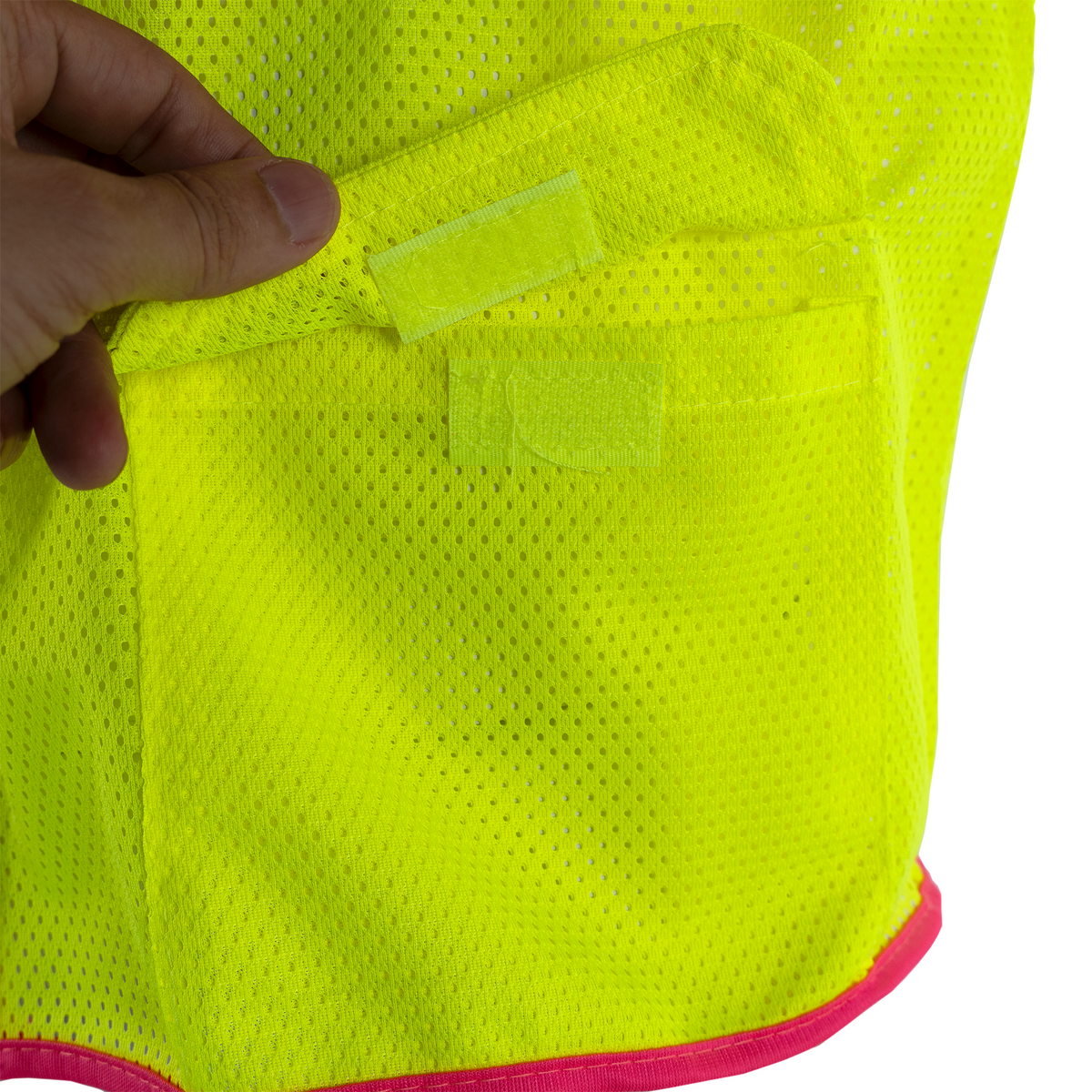 Jorestech Hi-Vis Mesh Safety Vest with Pink Contrasting Strips and Reflective Tapes