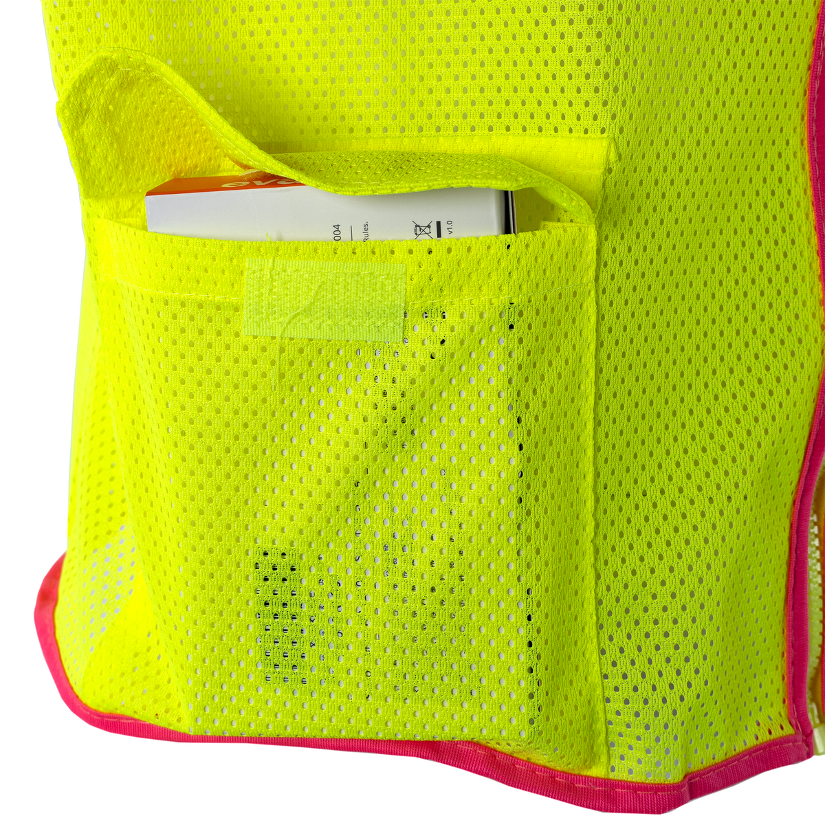 Jorestech Hi-Vis Mesh Safety Vest with Pink Contrasting Strips and Reflective Tapes