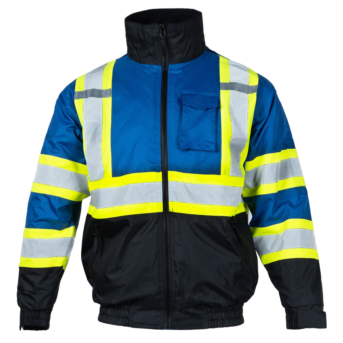 Jorestech Hi-Vis X-Back Two-Tone Safety Bomber Jacket with Reflective Stripes