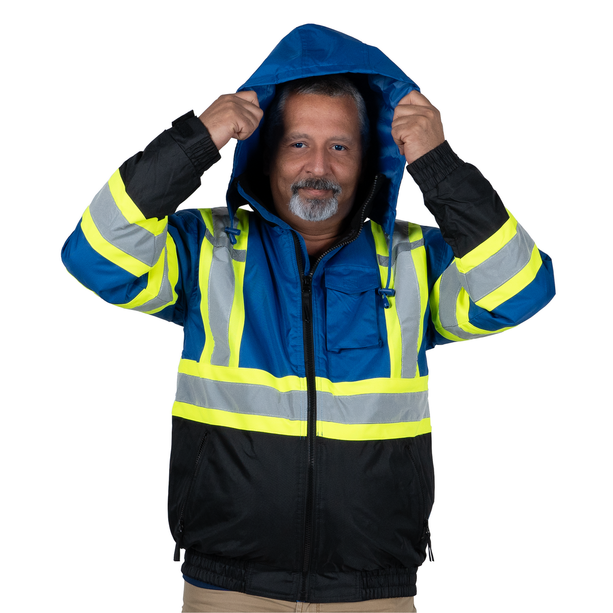 Jorestech Hi-Vis X-Back Two-Tone Safety Bomber Jacket with Reflective Stripes