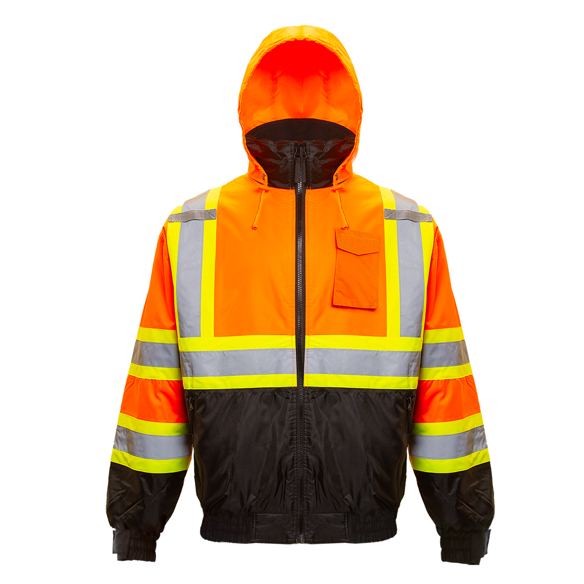 Jorestech Hi-Vis X-Back Two-Tone Safety Bomber Jacket with Reflective Stripes