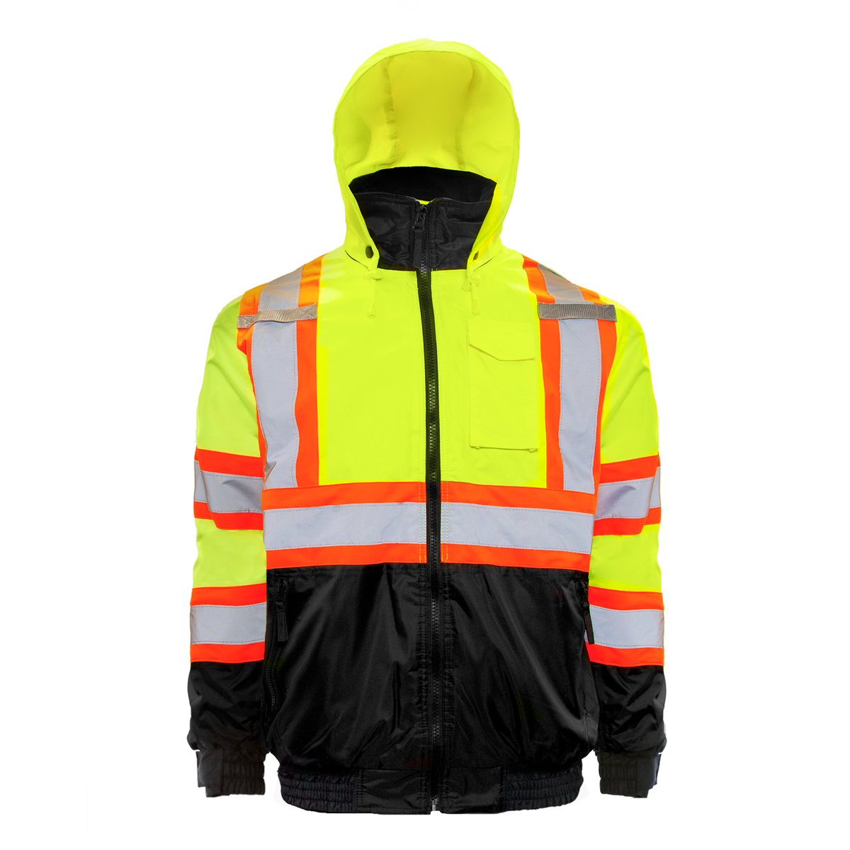 Jorestech Hi-Vis X-Back Two-Tone Safety Bomber Jacket with Reflective Stripes