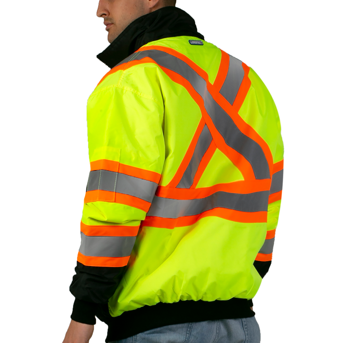 Jorestech Hi-Vis X-Back Two-Tone Safety Bomber Jacket with Reflective Stripes