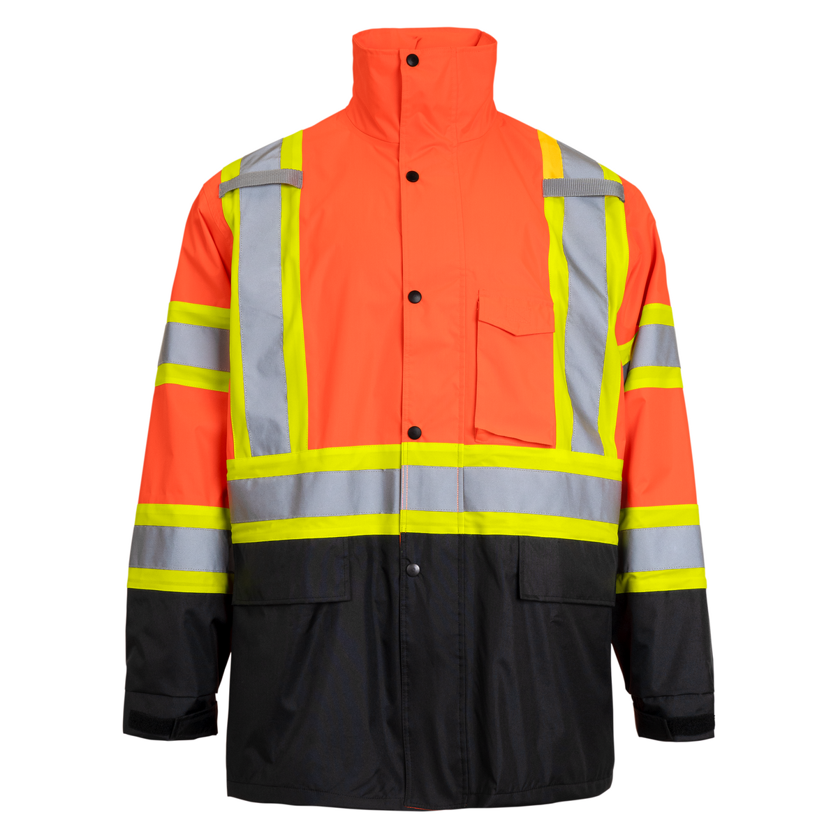 Jorestech Hi-Vis Two-Tone Safety Rain Jacket With X Reflective Stripes