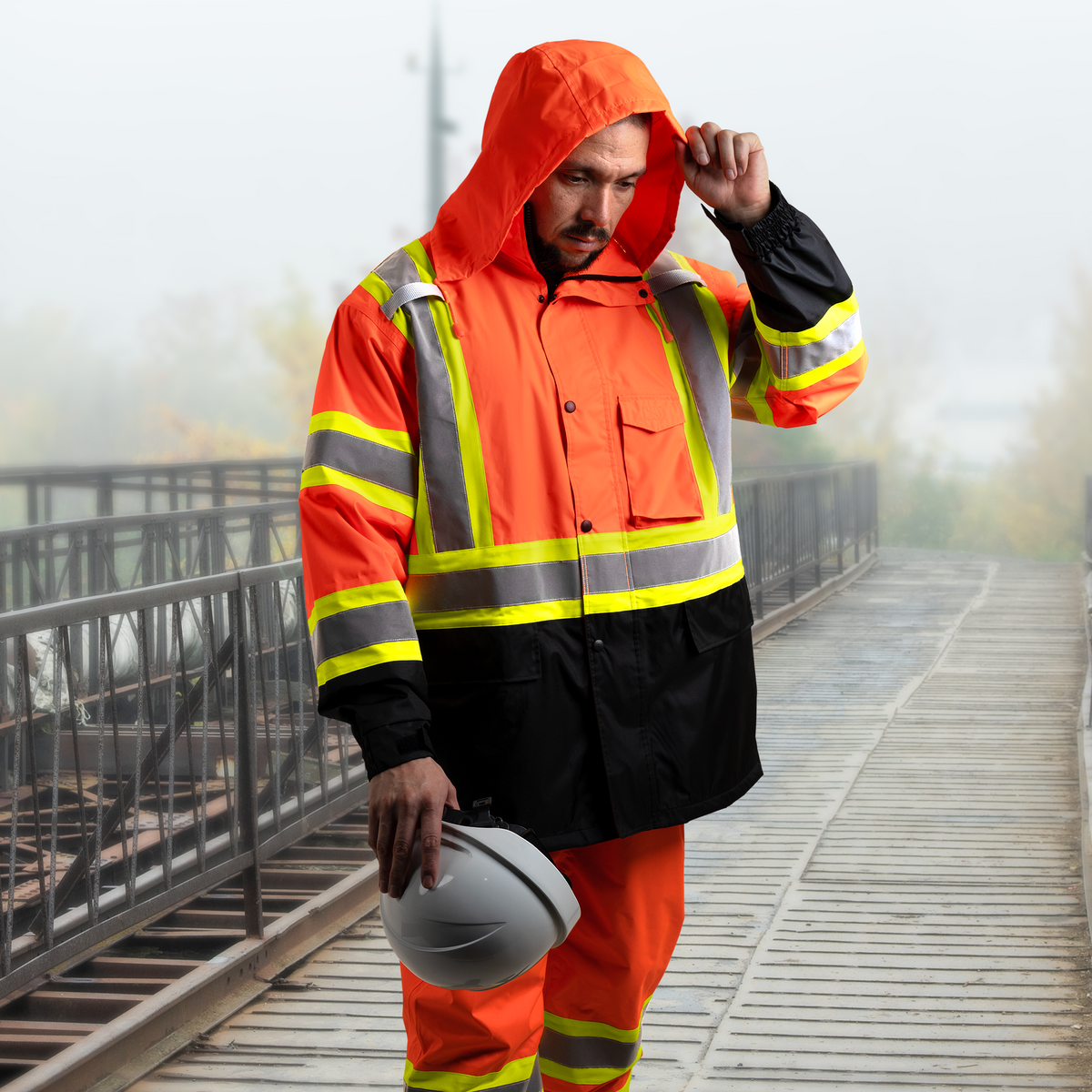 Jorestech Hi-Vis Two Tone Rain Set with X Reflective Strips On Back