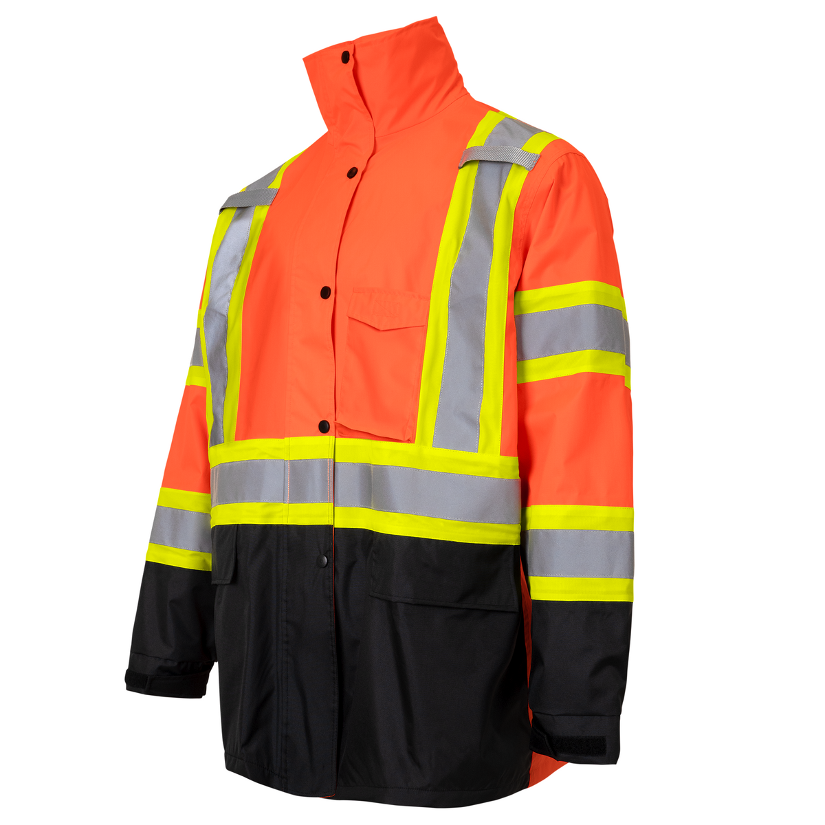 Jorestech Hi-Vis Two-Tone Safety Rain Jacket With X Reflective Stripes