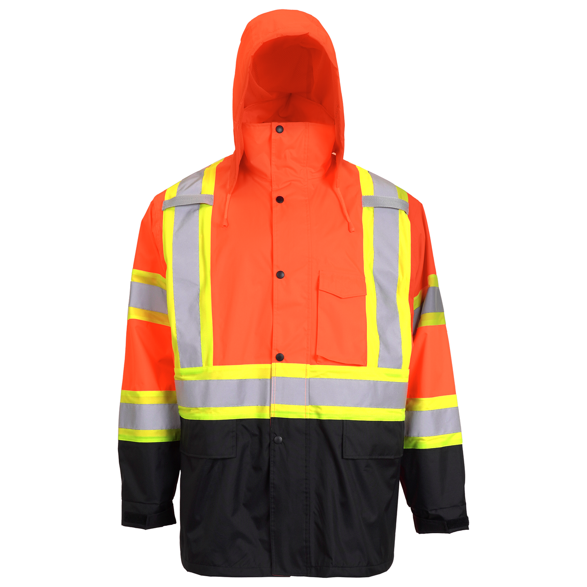 Jorestech Hi-Vis Two-Tone Safety Rain Jacket With X Reflective Stripes