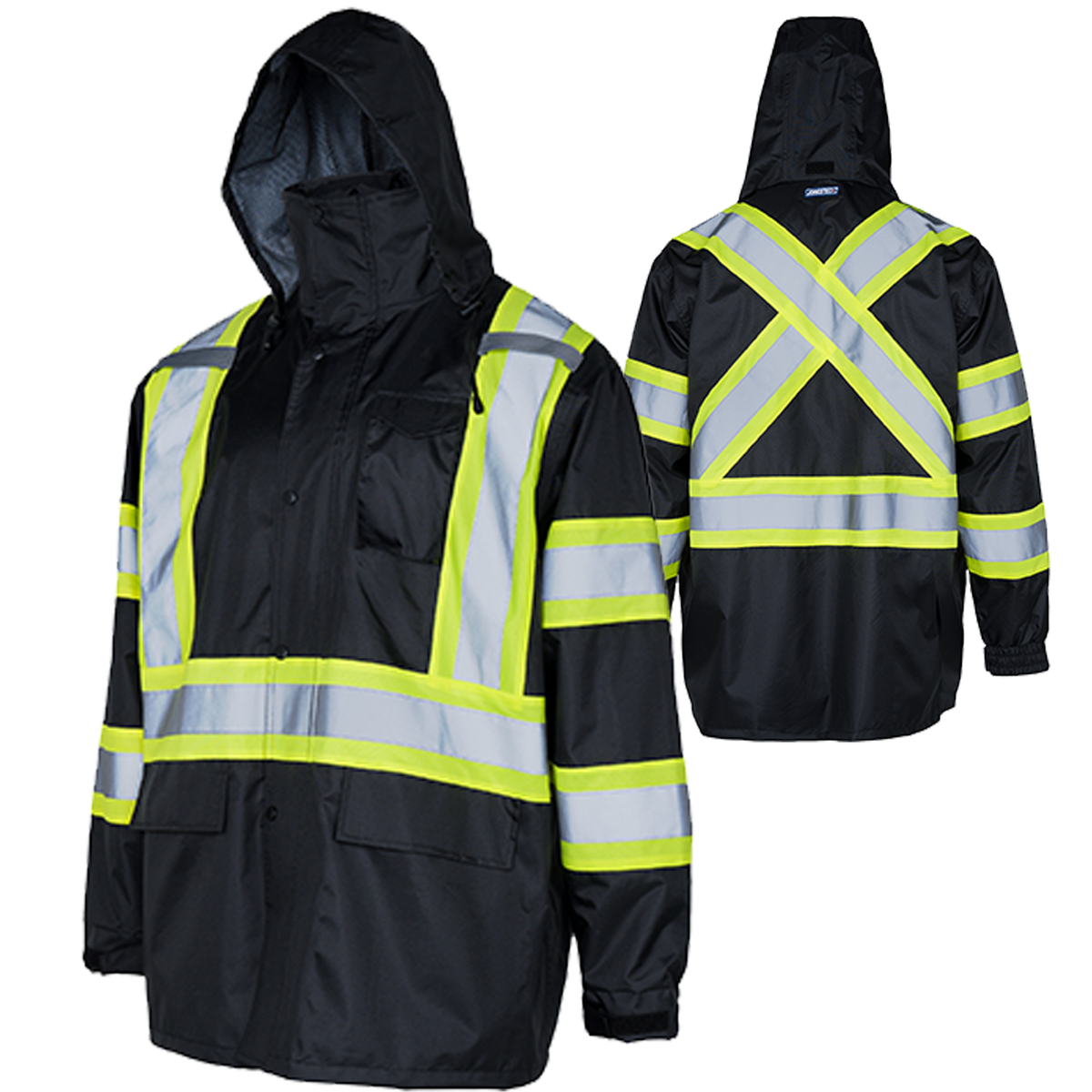 Jorestech Hi-Vis Two-Tone Safety Rain Jacket With X Reflective Stripes