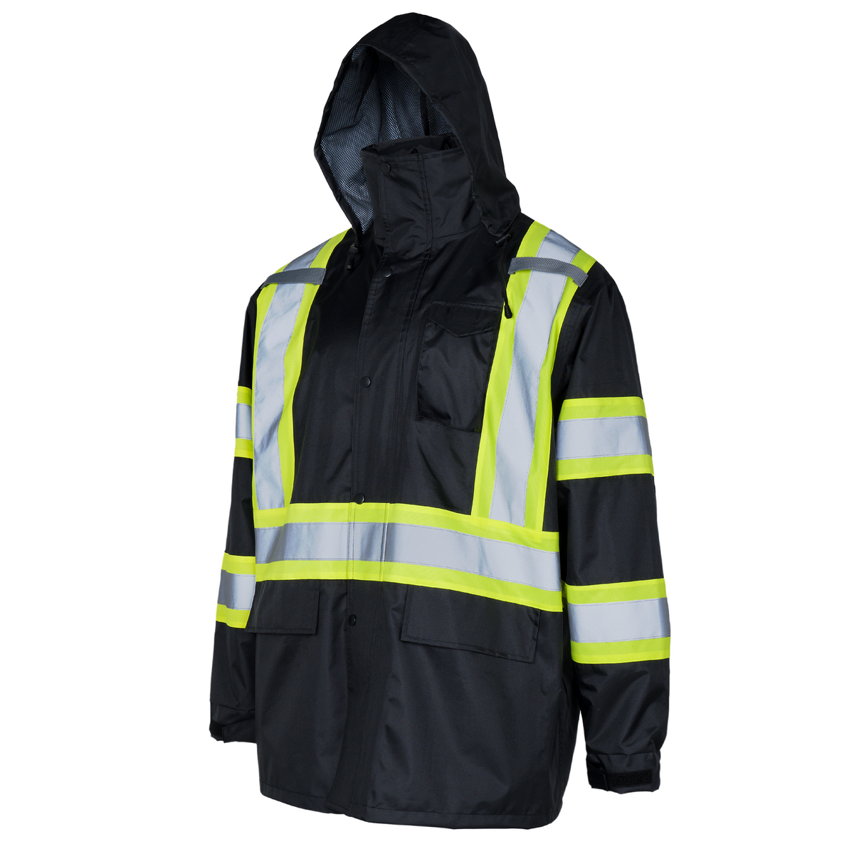 Jorestech Hi-Vis Two-Tone Safety Rain Jacket With X Reflective Stripes