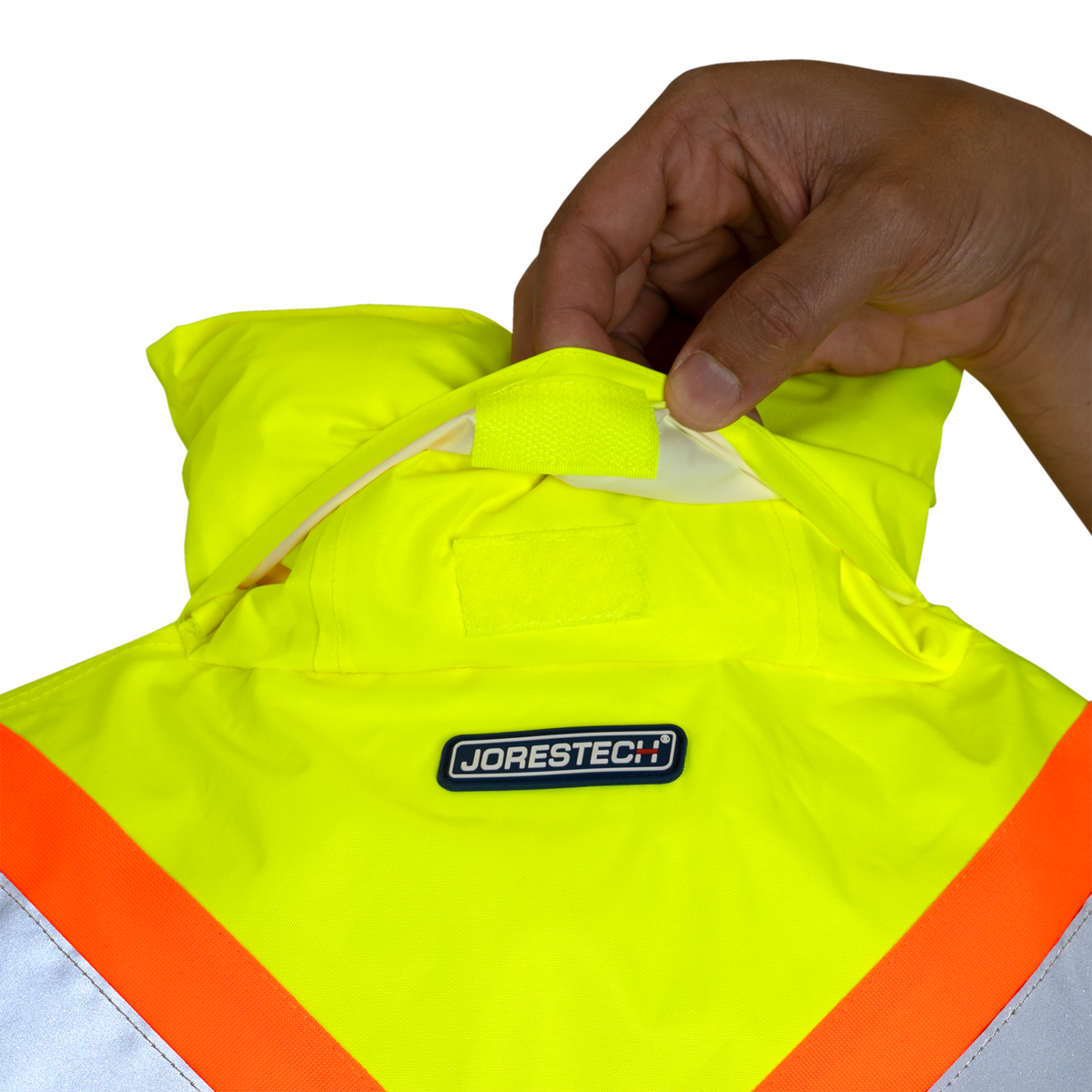 Jorestech Hi-Vis Two-Tone Safety Rain Jacket With X Reflective Stripes