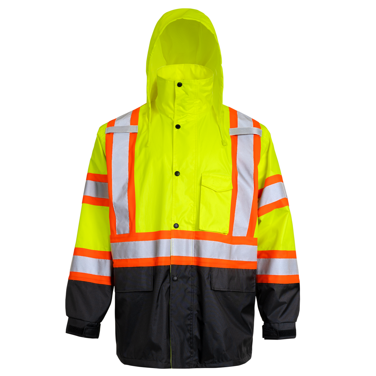 Jorestech Hi-Vis Two-Tone Safety Rain Jacket With X Reflective Stripes
