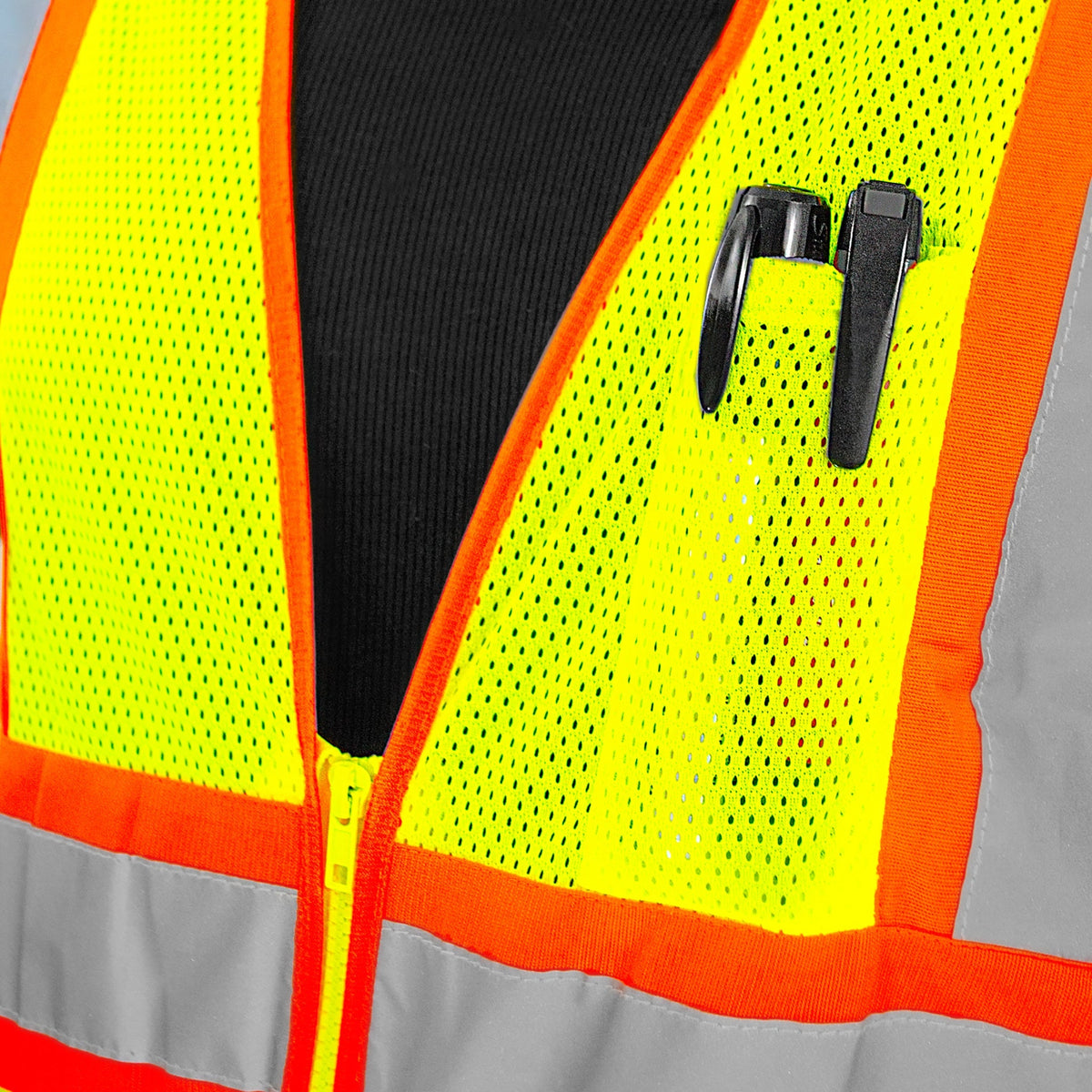 Jorestech Hi-Vis Two-Toned Mesh Safety Vest with 2” Reflective Strips and Pockets