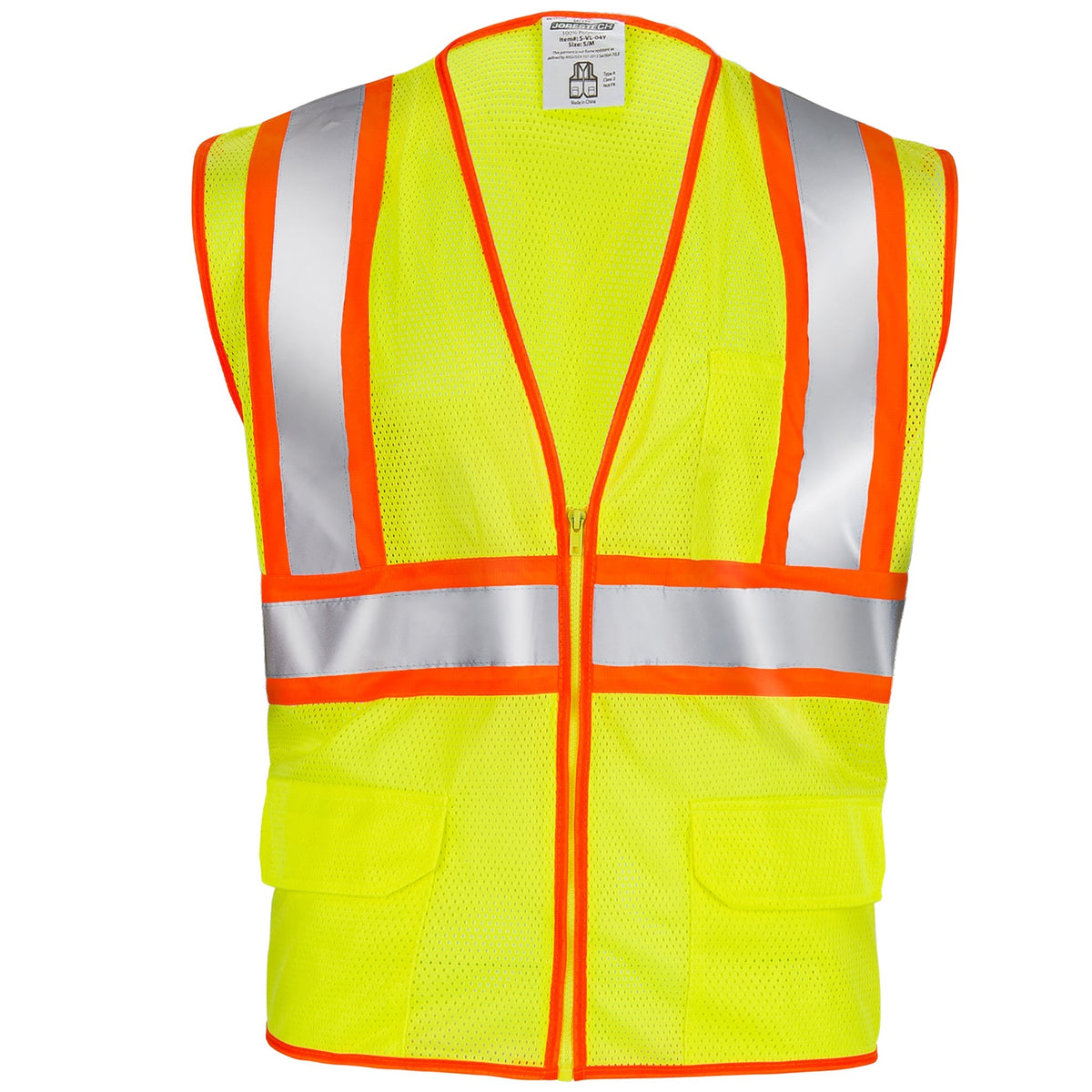 Jorestech Hi-Vis Two-Toned Mesh Safety Vest with 2” Reflective Strips and Pockets