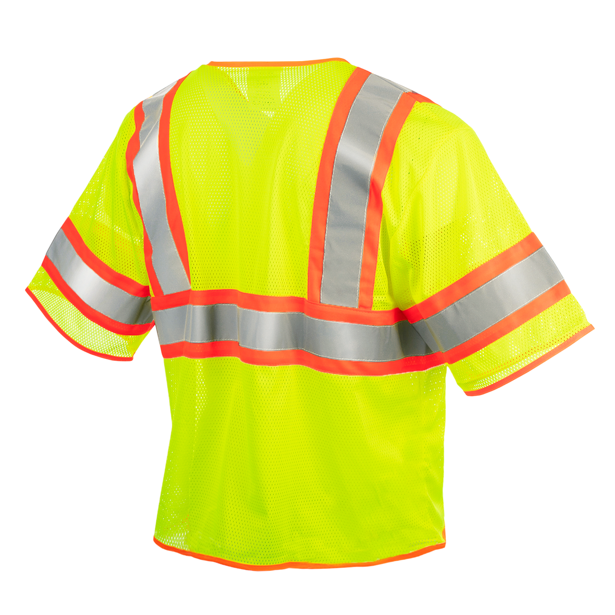 Jorestech Hi-Vis Two Toned Mesh Sleeved Safety Vest with 2” Reflective Strips and Pockets