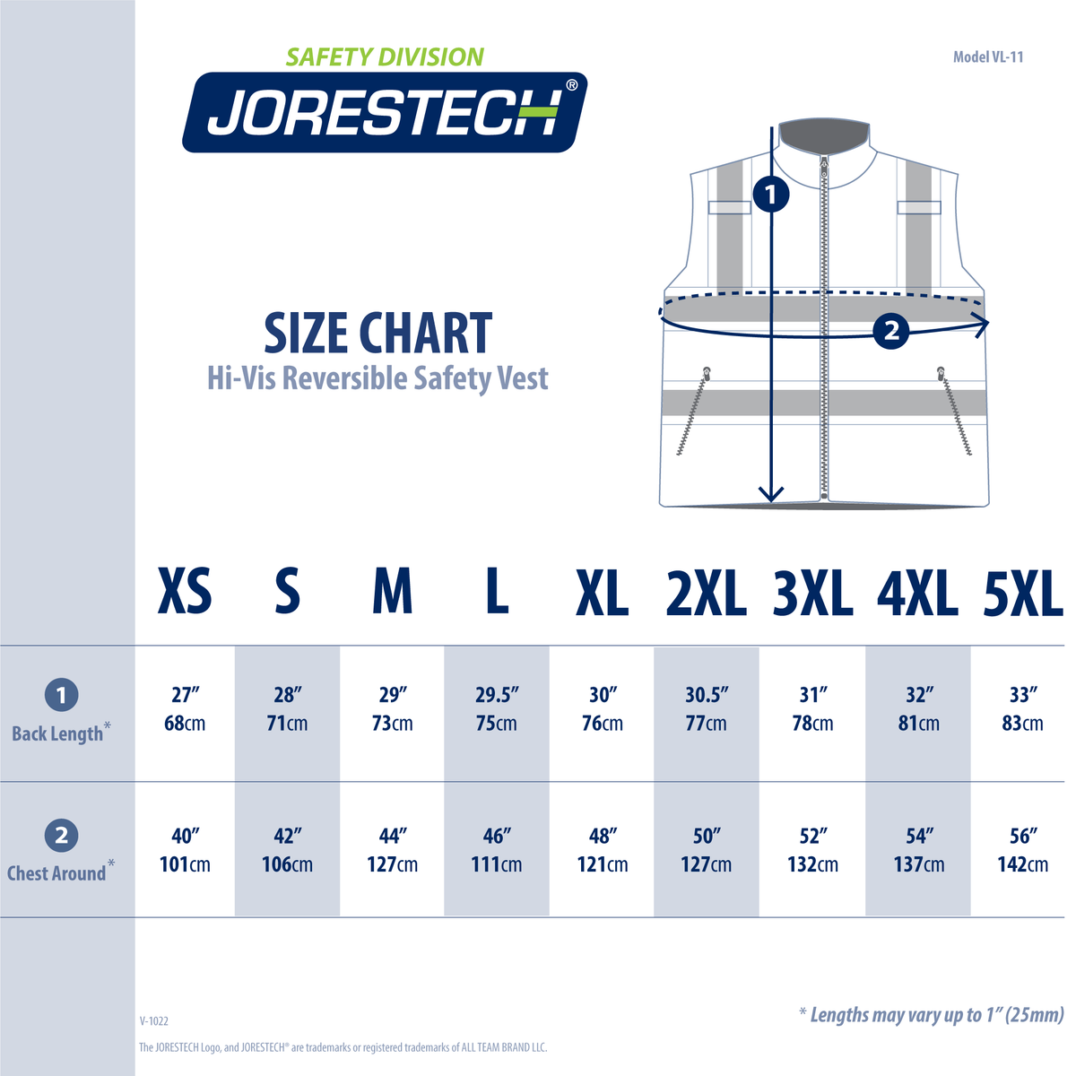 Jorestech Hi-Vis X-Back Reversible Insulated Safety Vest with Reflective Strips