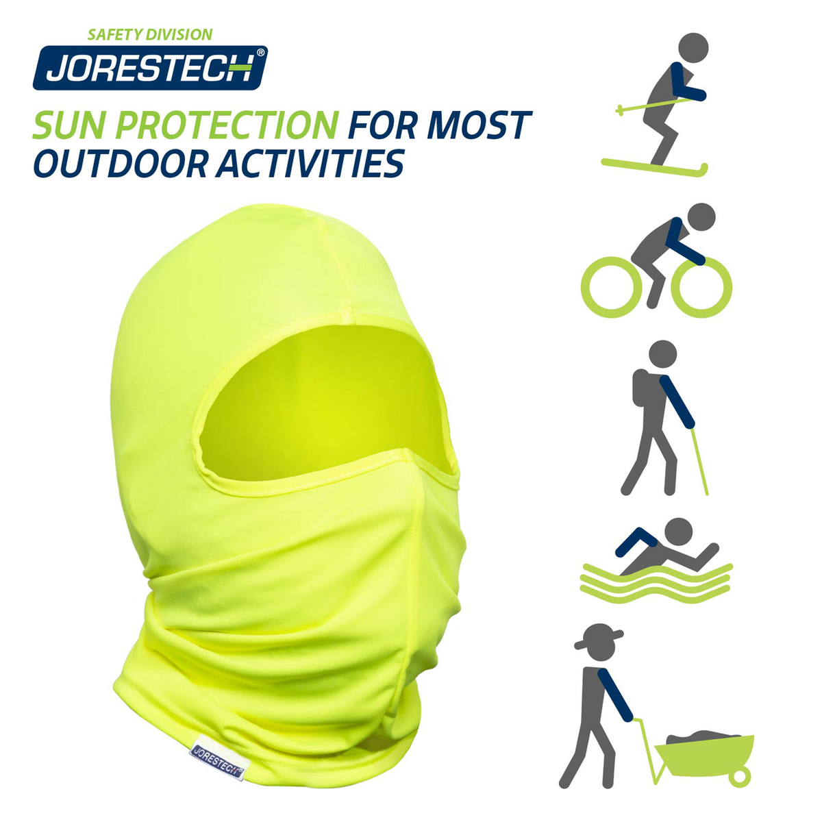 Jorestech Hi-Vis Yellow Balaclava Mask - Pack of 2