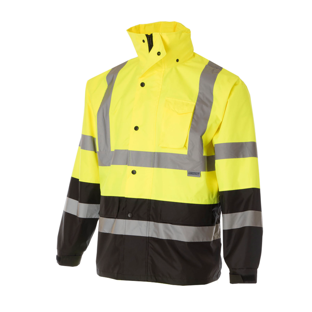 Jorestech Hi-Vis Yellow/Black Rain Jacket with 2" Reflective Strips