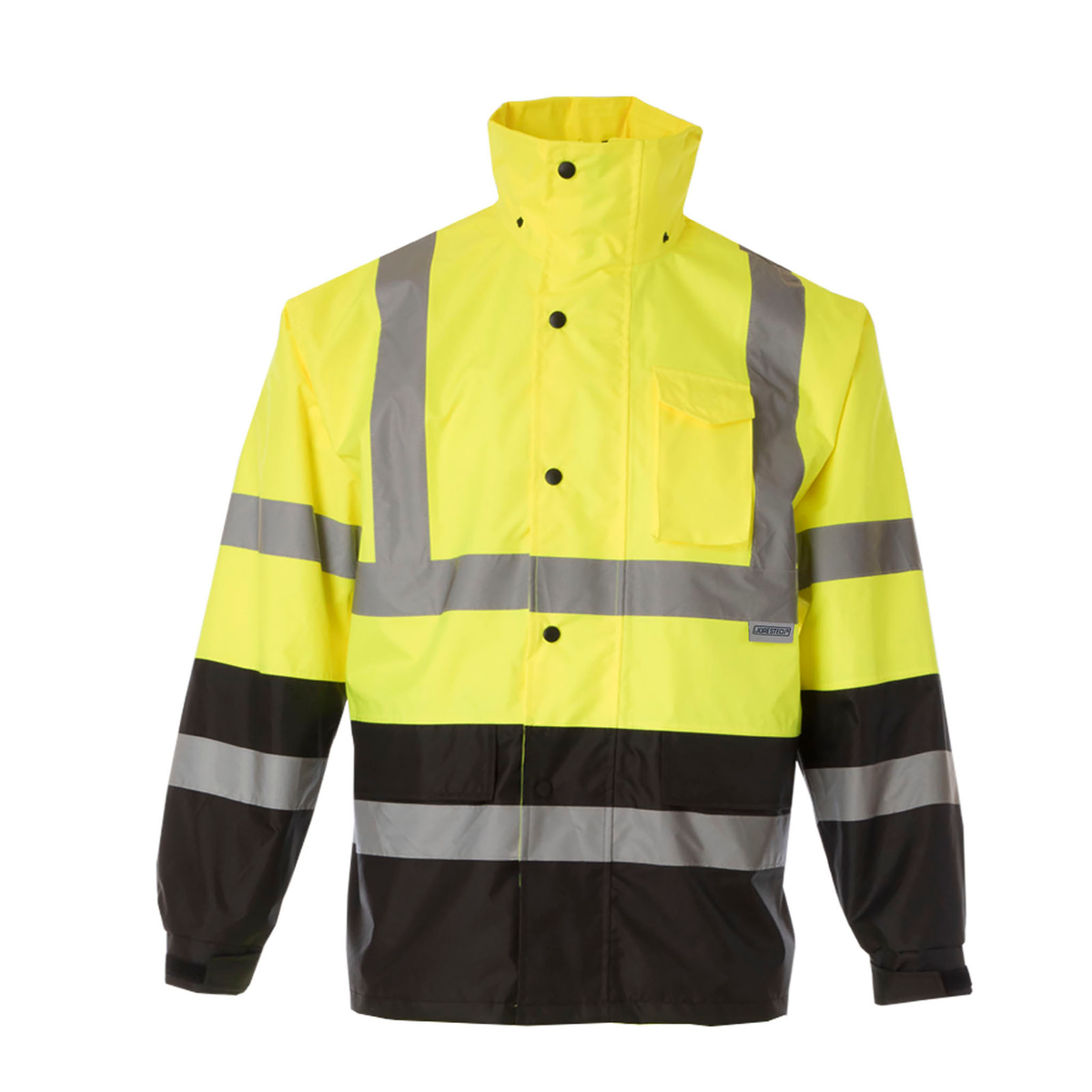 Jorestech Hi-Vis Yellow/Black Rain Jacket with 2" Reflective Strips