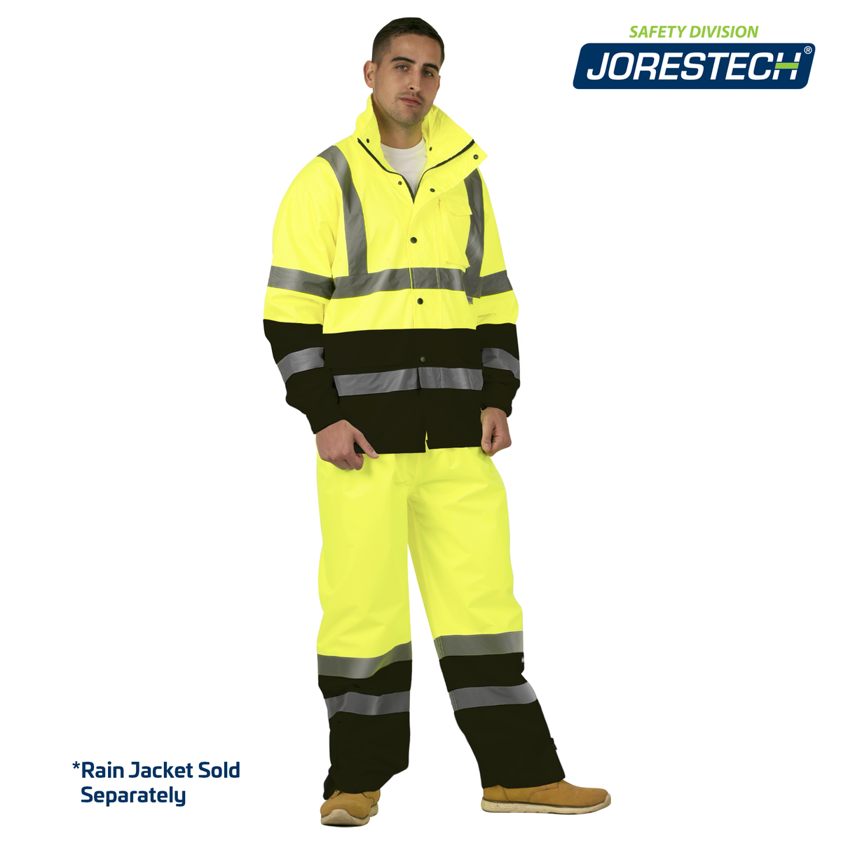Jorestech Hi-Vis Yellow/Black Rain Pants with Reflective Strips