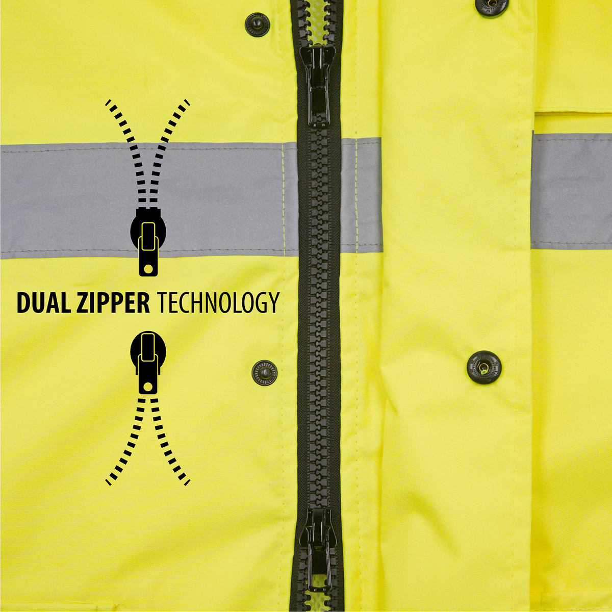 Jorestech Hi-Vis Yellow/Black Rain Set - Pants & Jacket with 2" Reflective Strips