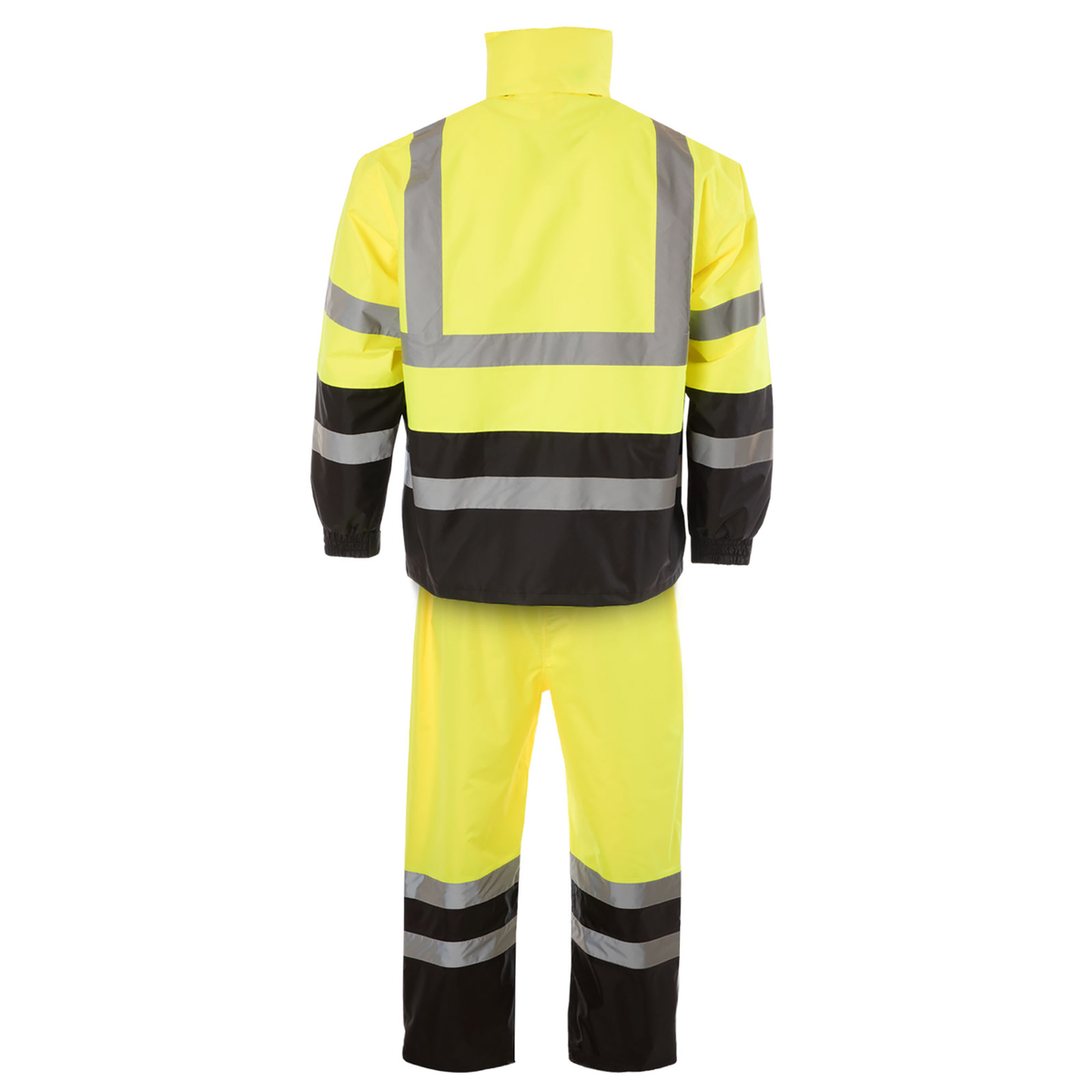 Jorestech Hi-Vis Yellow/Black Rain Set - Pants & Jacket with 2" Reflective Strips