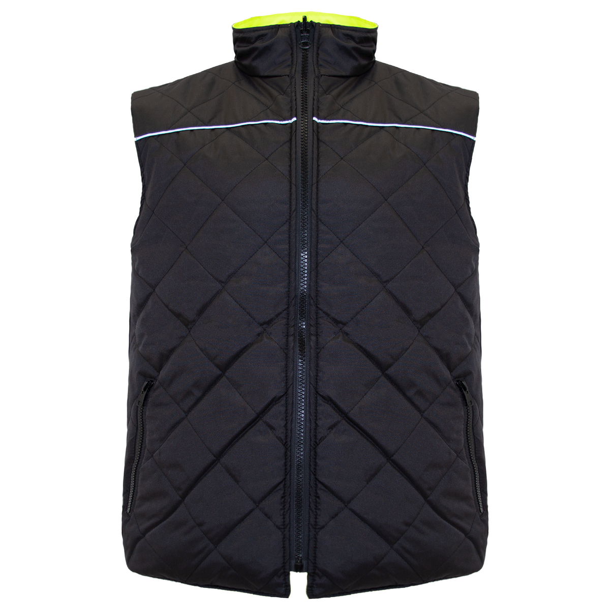 Jorestech Hi-Vis Yellow/Black Reversible Insulated Safety Vest with Reflective Strips