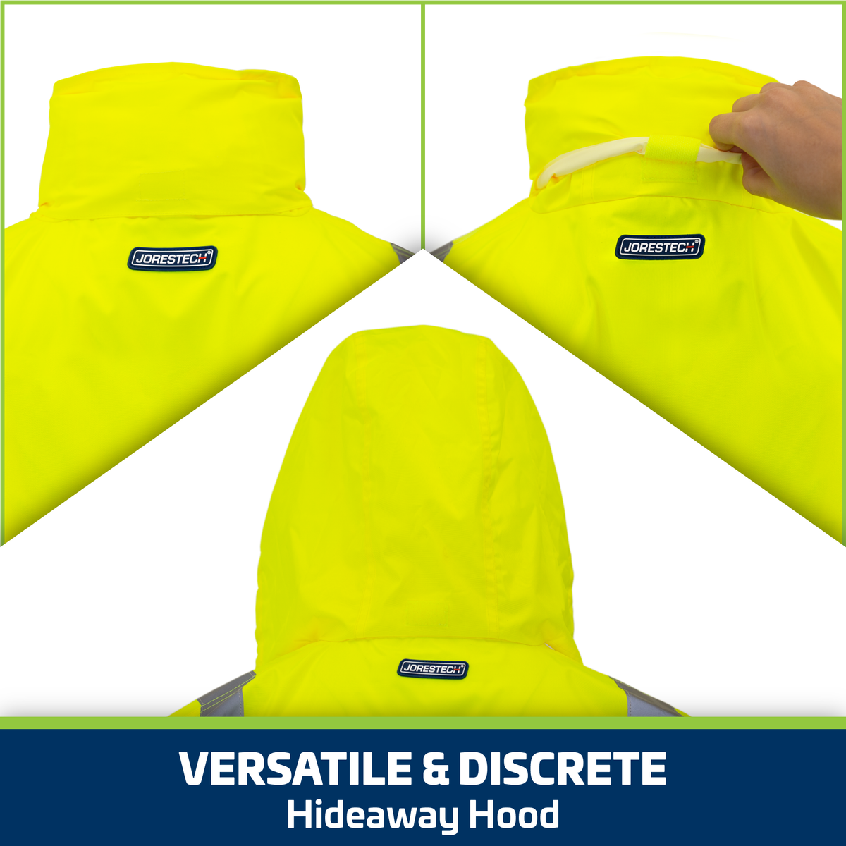 Jorestech Hi-Vis Yellow Raincoat with 2" Reflective Strips