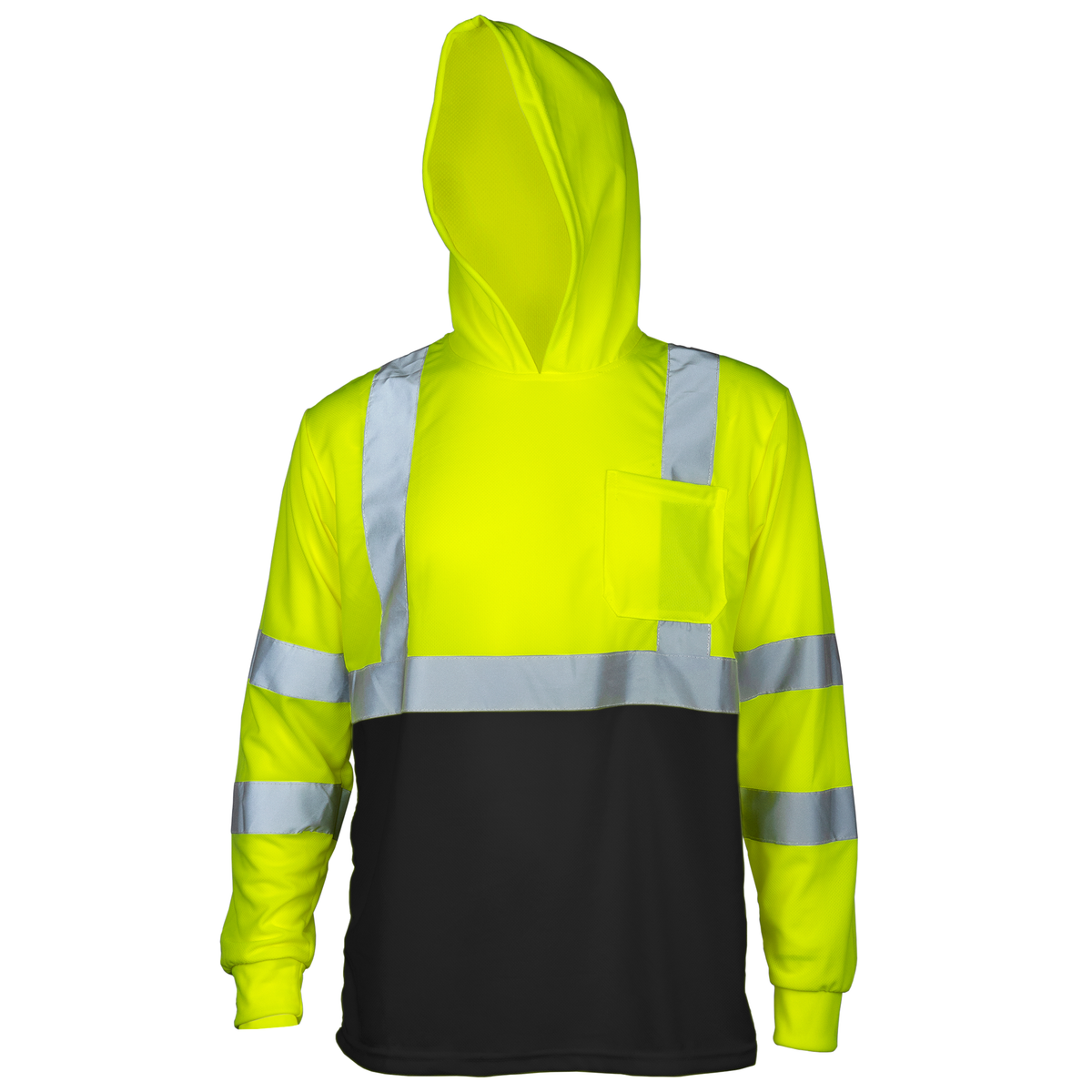 Jorestech High-Vis Long Sleeve Safety Shirt With Reflective Strips and Hoodie