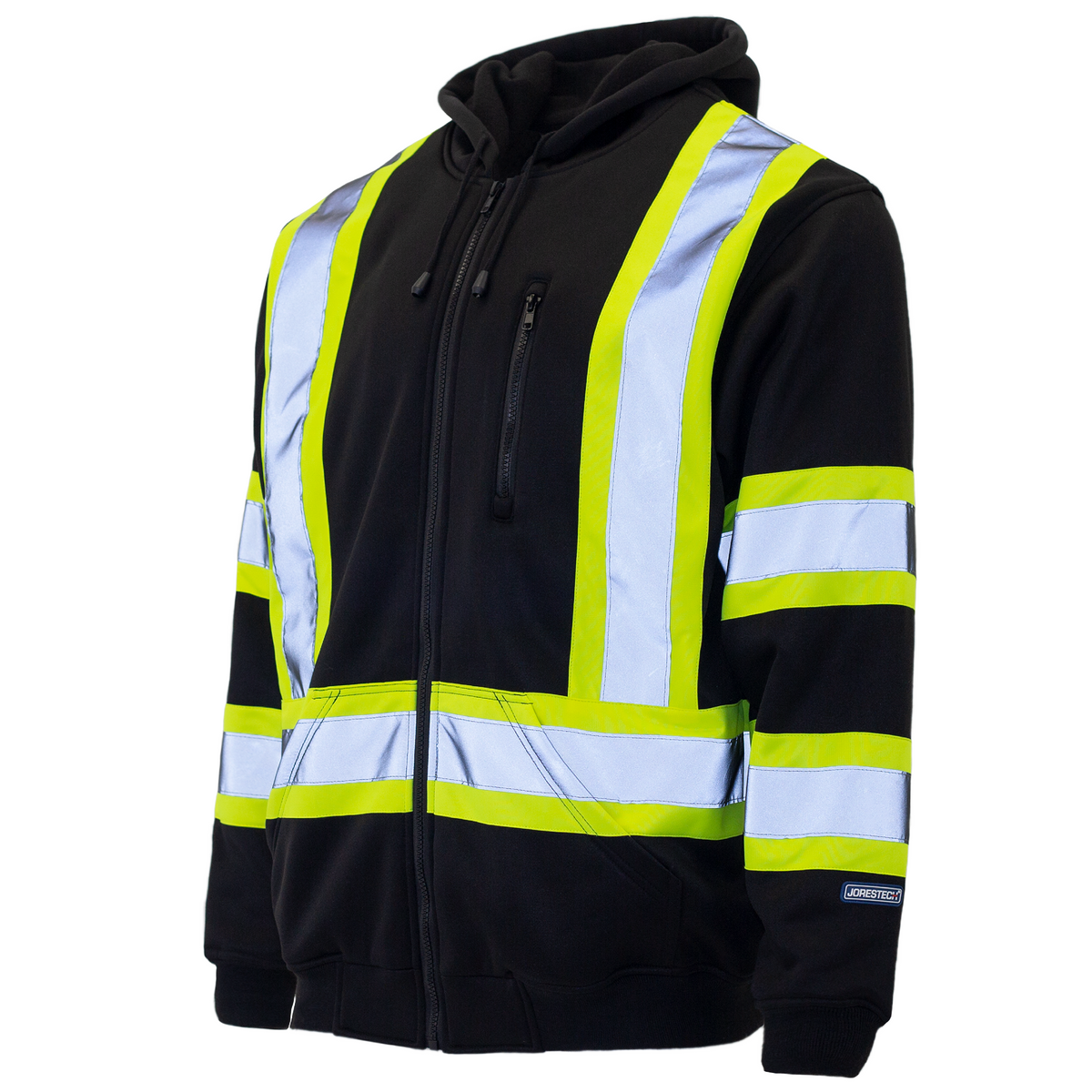 Jorestech Hi-Vis Safety Hooded Sweatshirt with Reflective Stripes