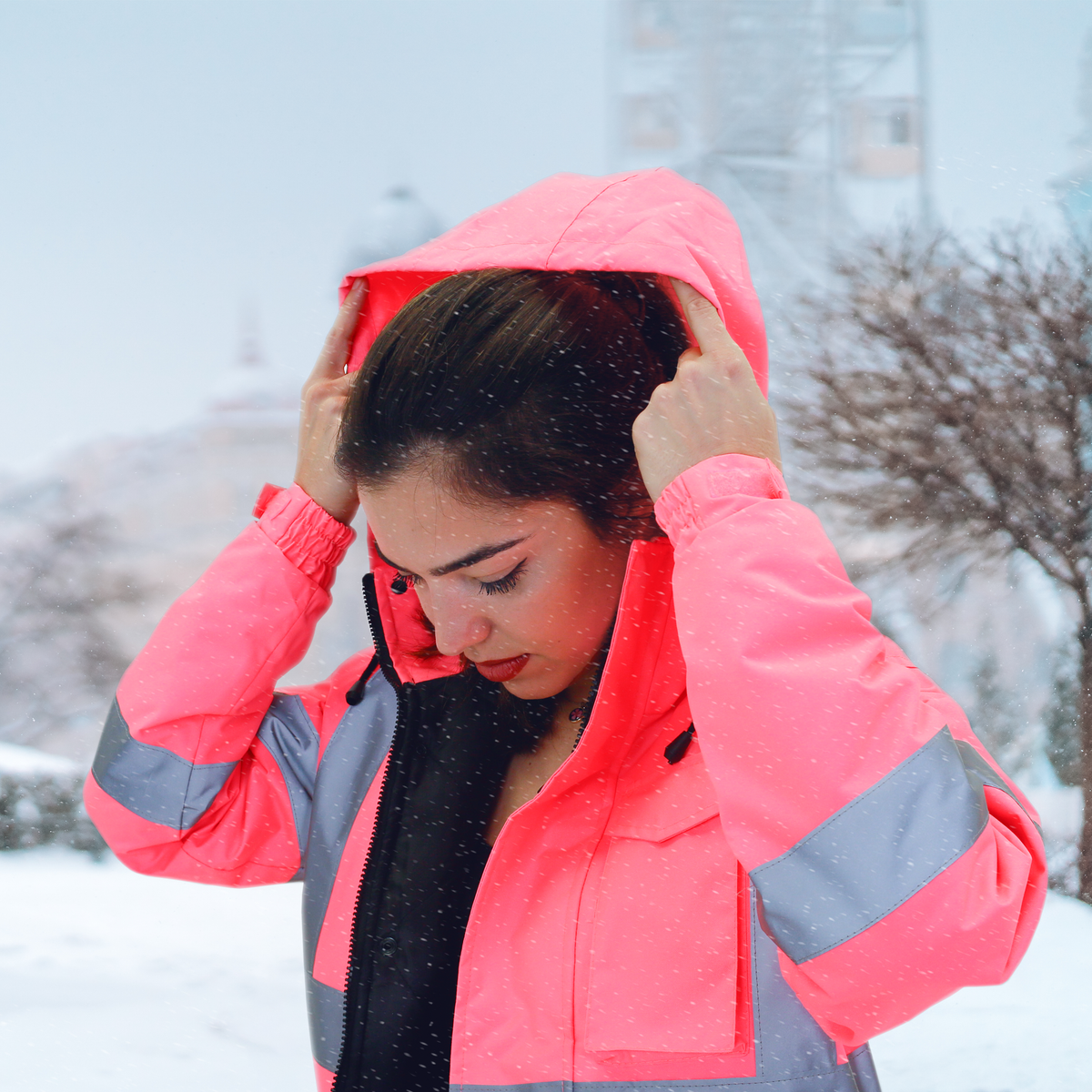 Jorestech Women's Hi-Vis Pink Safety Jacket with Reflective Stripes