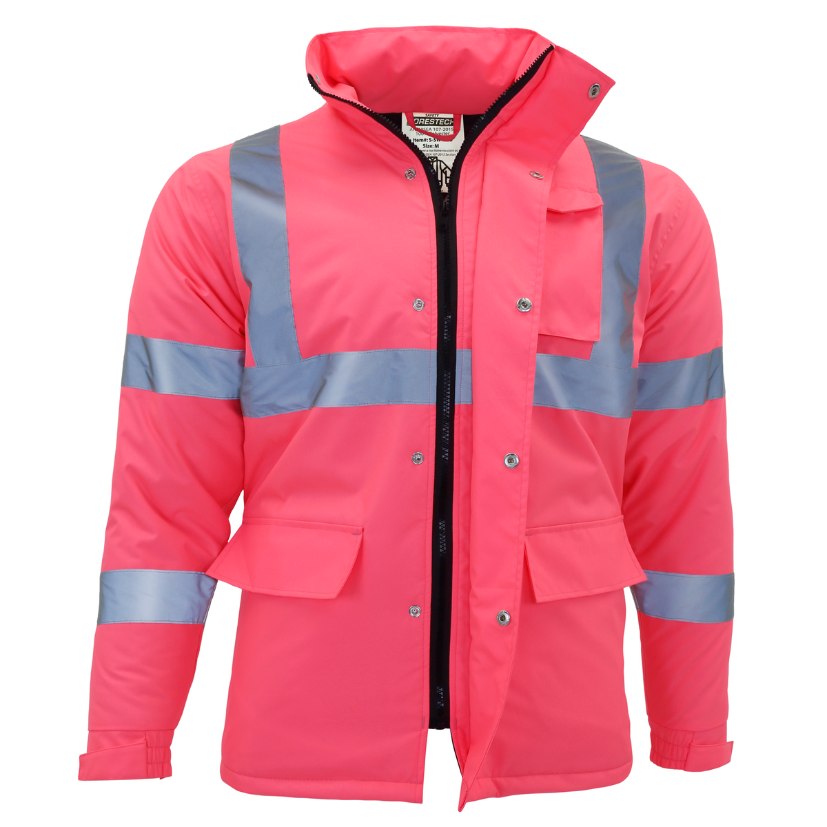 Jorestech Womens Hi-Vis Pink Safety Jacket with Reflective Stripes