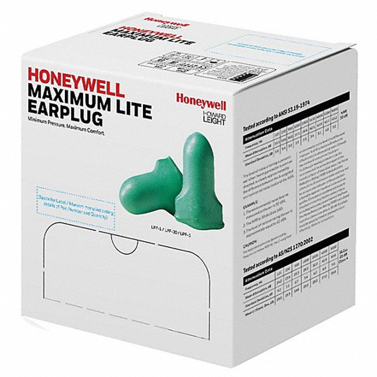 Howard Leight Maximum Lite LPF-1 Uncorded Earplugs 200 Pairs Box