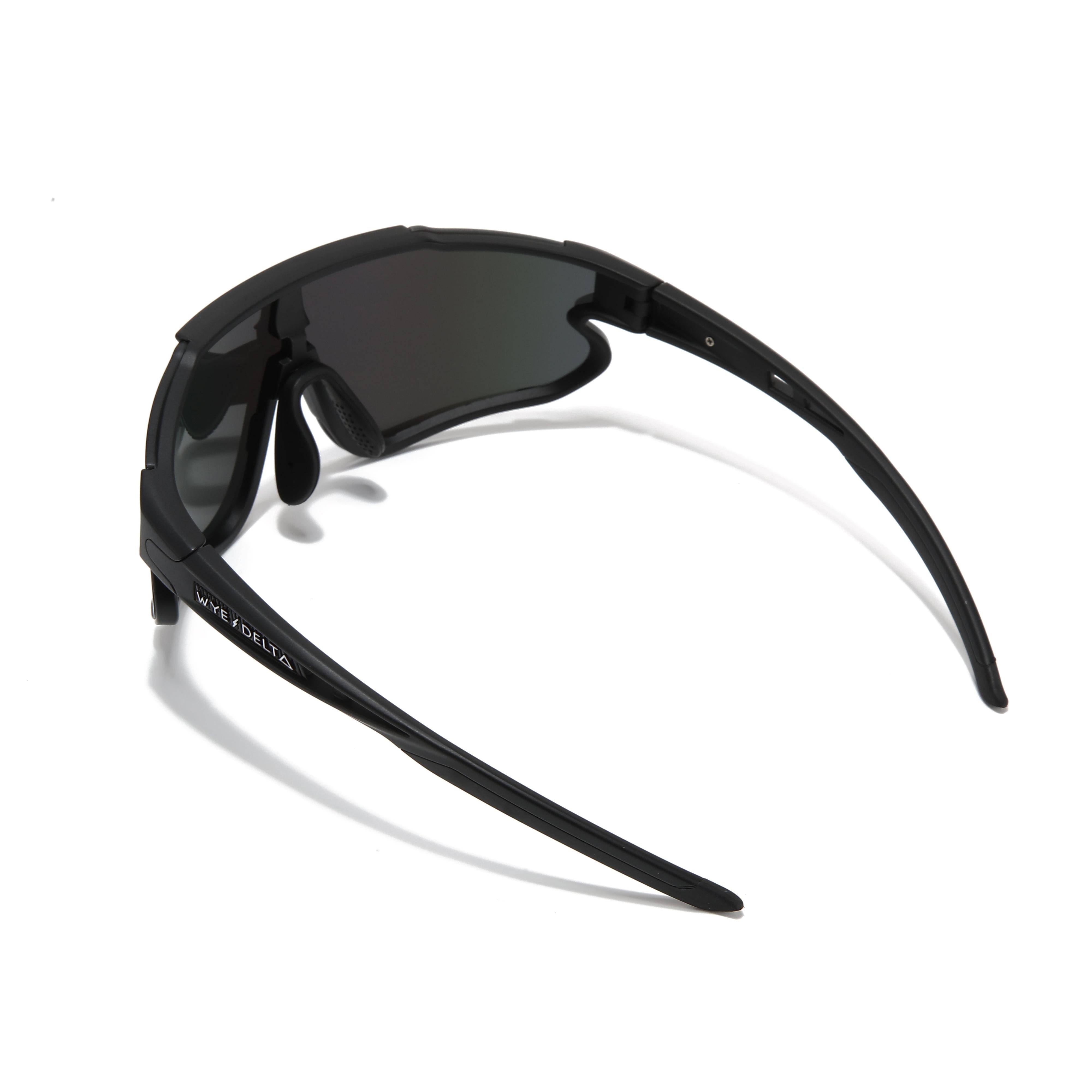 アイシールド22 Wye Delta Z87+ HiViz Matte Black Green Revo Polarized Safety Glasses