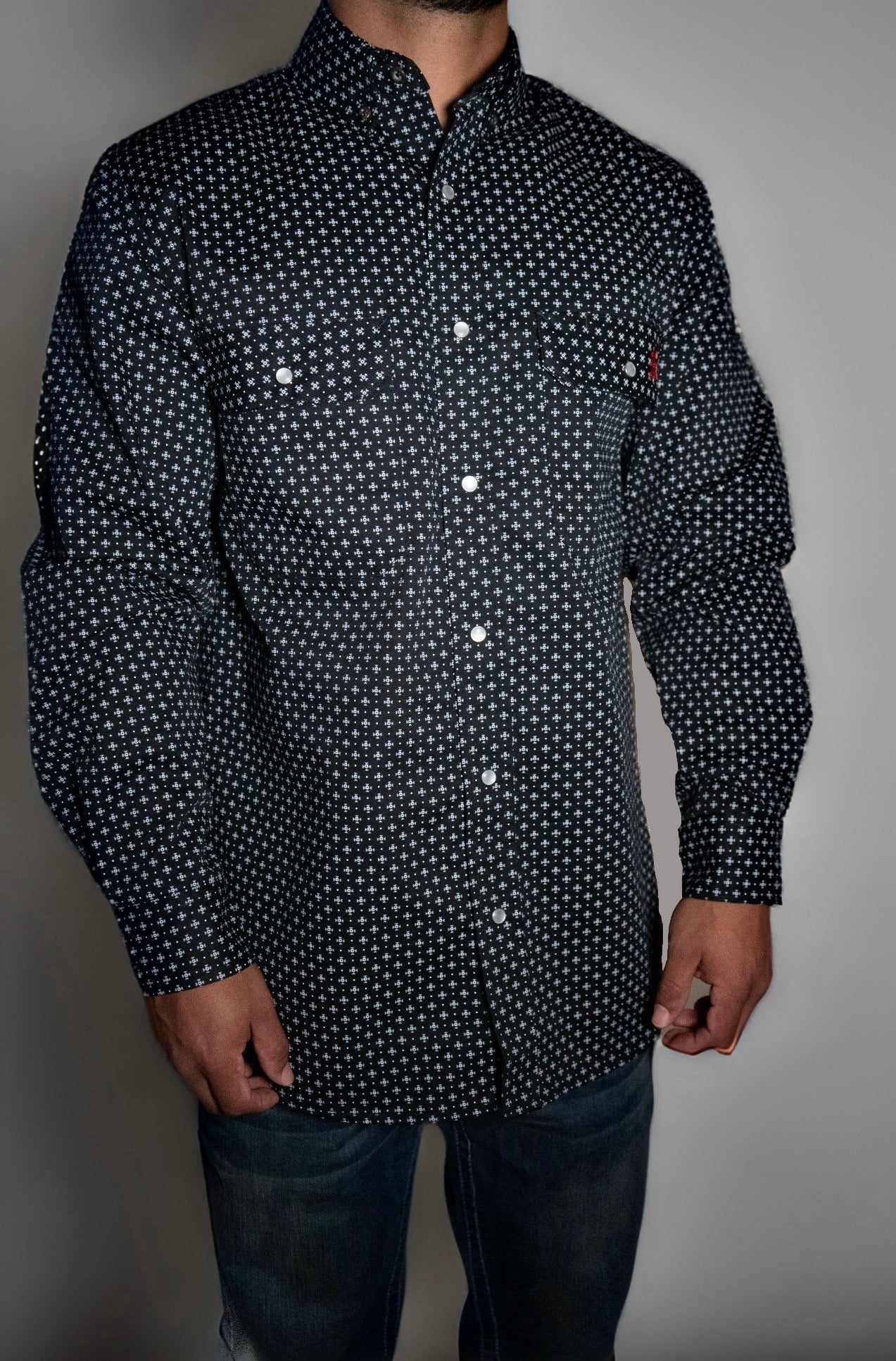 Static FR Flame-Resistant Pearl Snap Work Shirt - Reaper Black