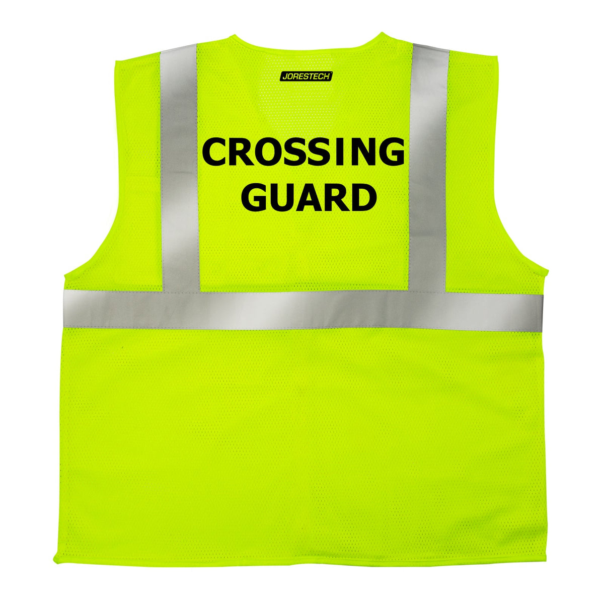 Jorestech Printed Hi-Vis Mesh Safety Vest with 2” Reflective Strips and Pocket - Lime