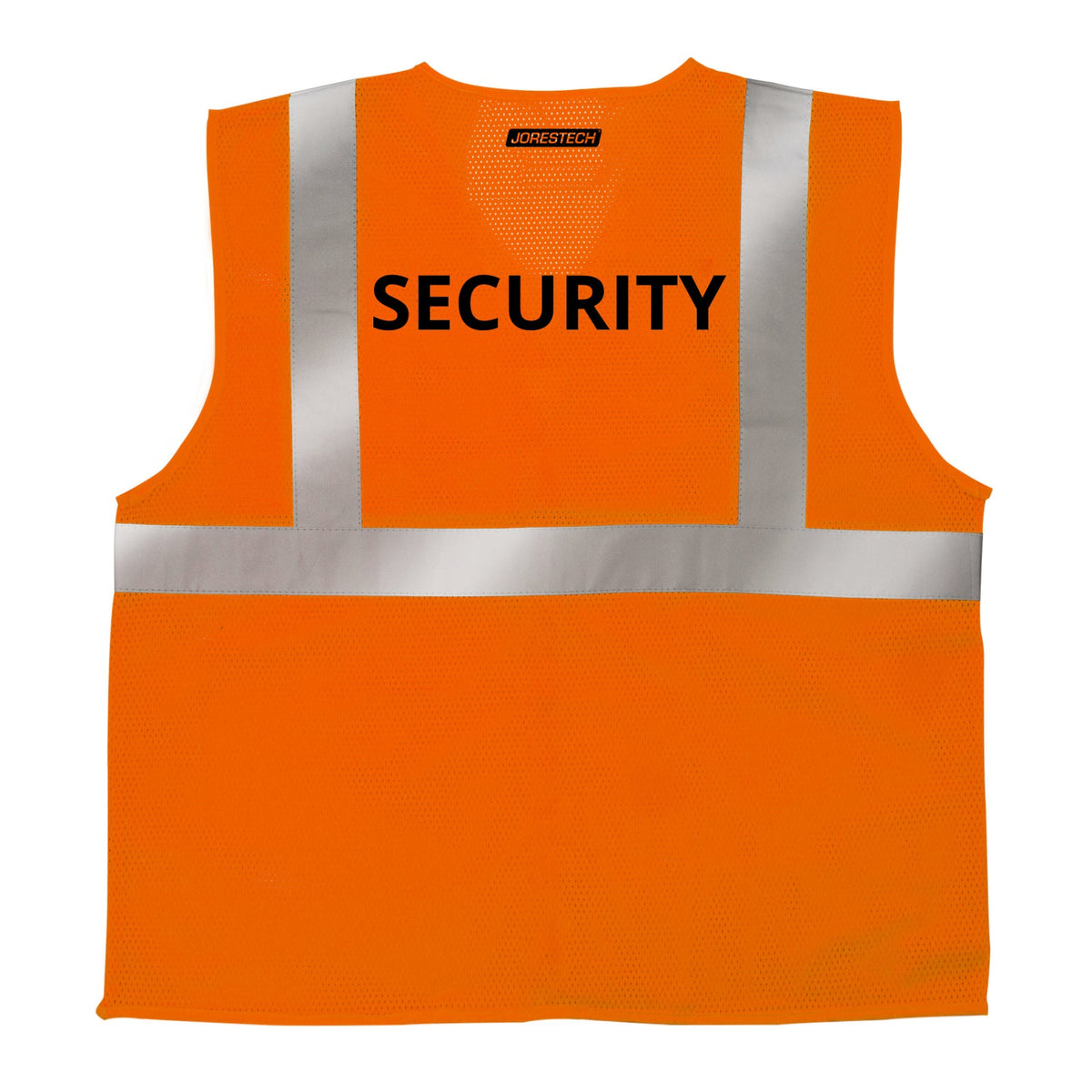 Jorestech Printed Hi-Vis Mesh Safety Vest with 2” Reflective Strips and Pocket - Orange