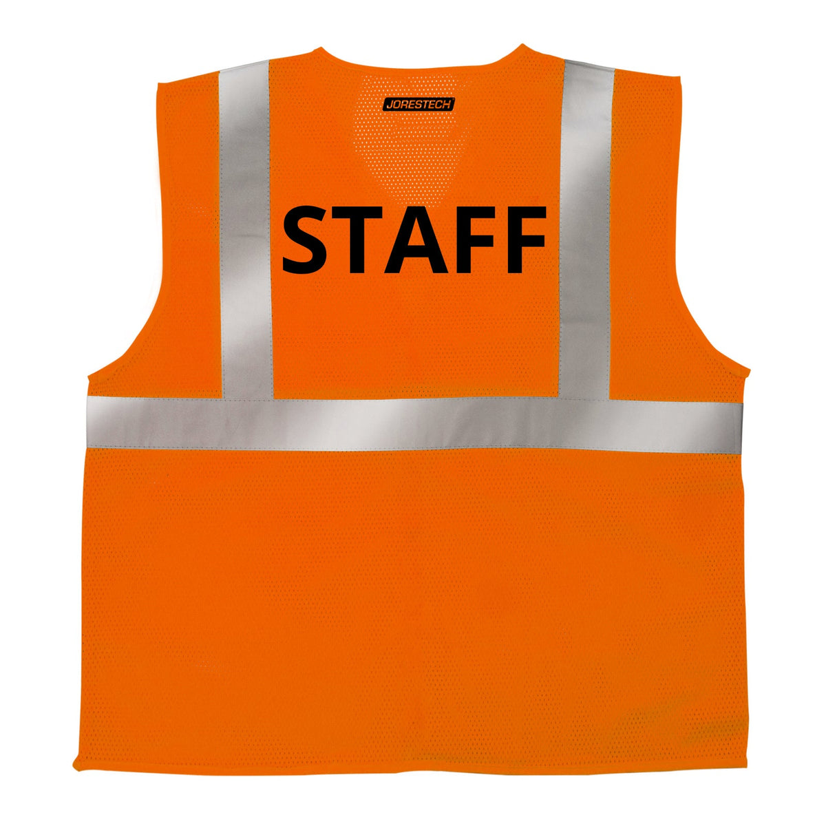 Jorestech Printed Hi-Vis Mesh Safety Vest with 2” Reflective Strips and Pocket - Orange