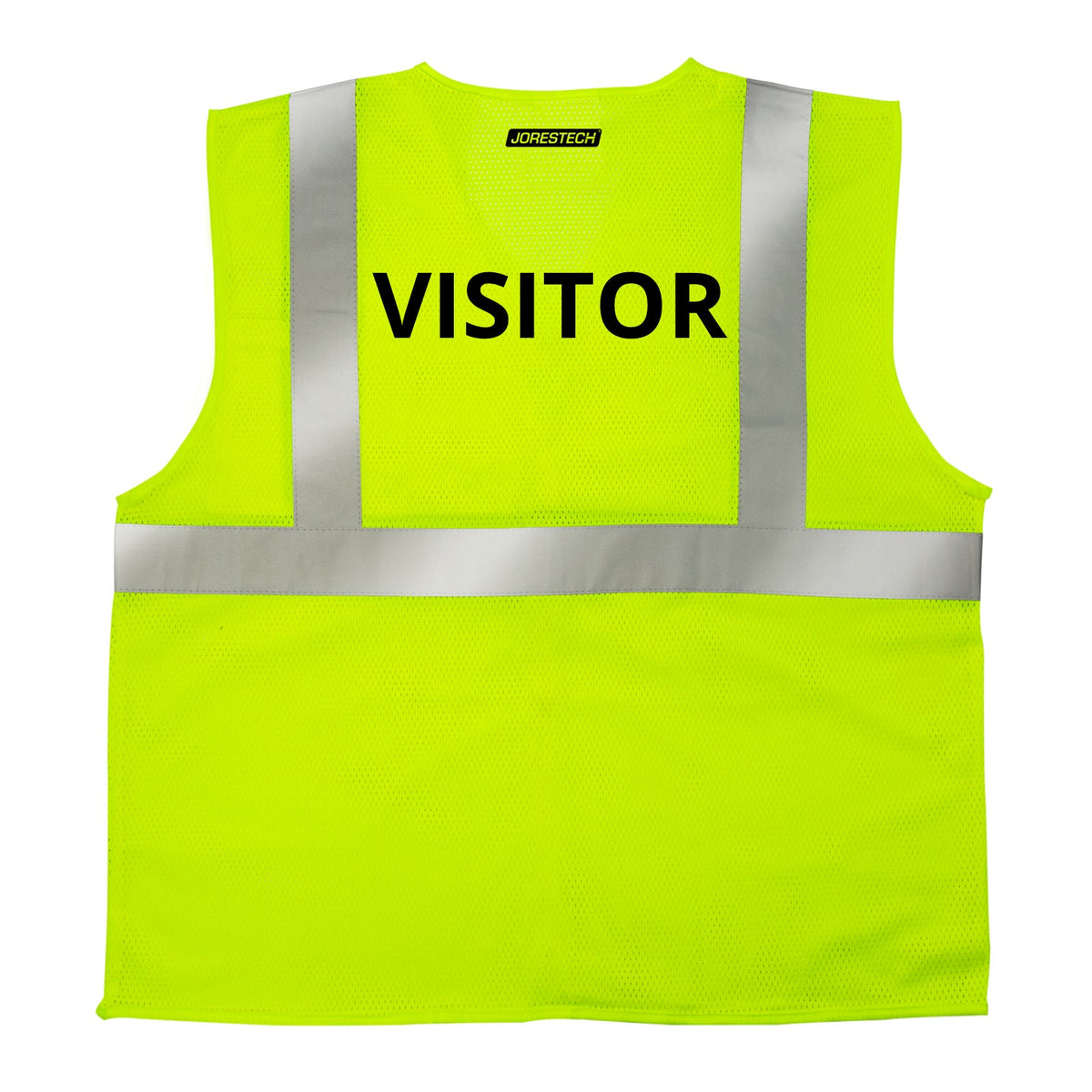 Jorestech Printed Hi-Vis Mesh Safety Vest with 2” Reflective Strips and Pocket - Lime