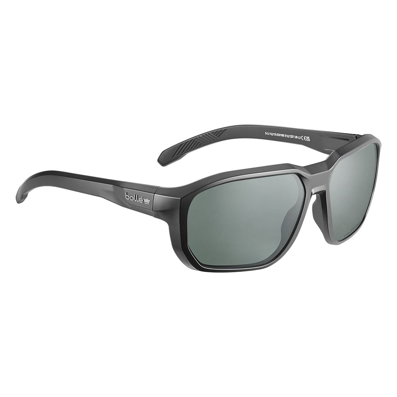 Bolle Knox Safety Glasses Black with Polarized Smoke Lenses