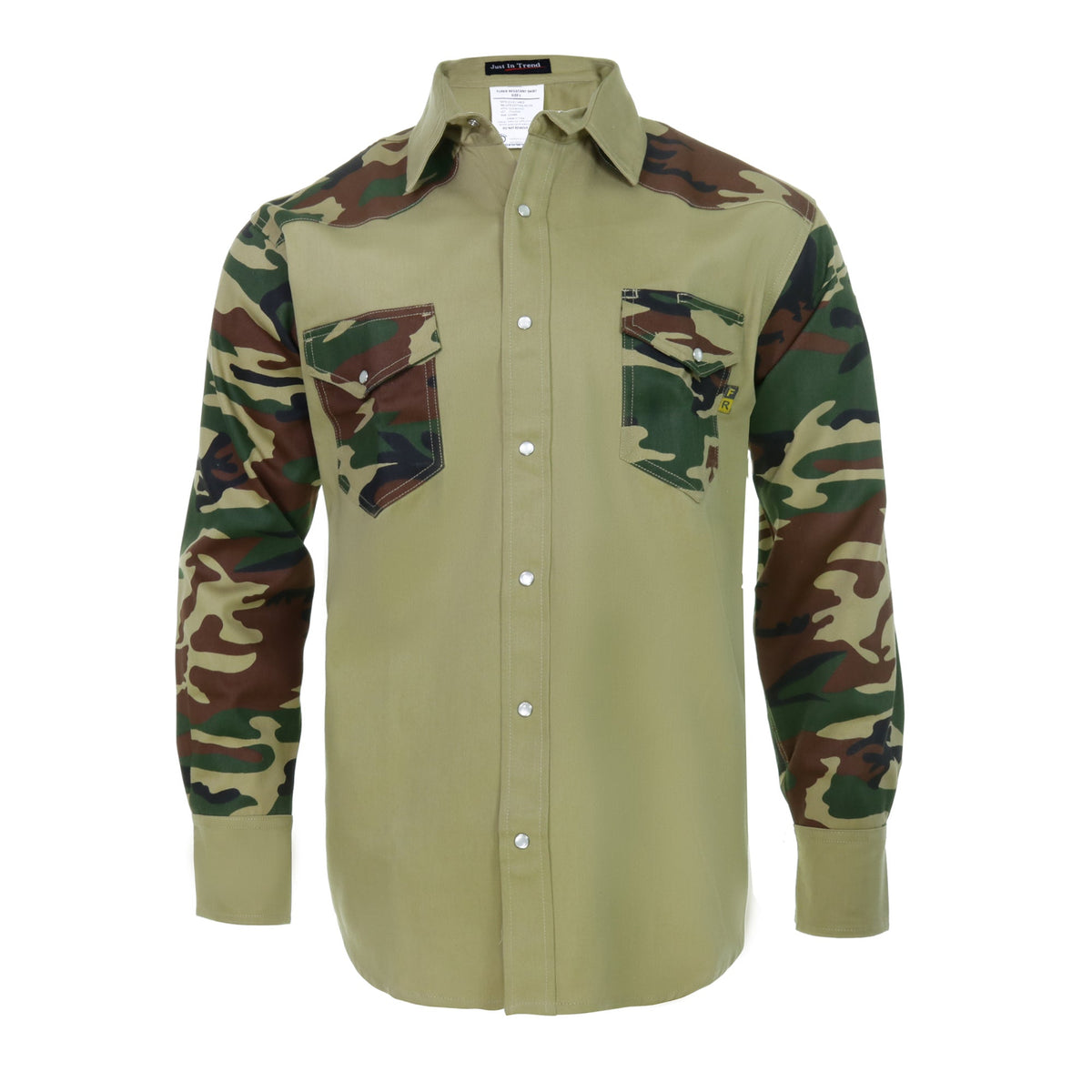 Just In Trend Flame-Resistant Western Style Two-Tone Shirt