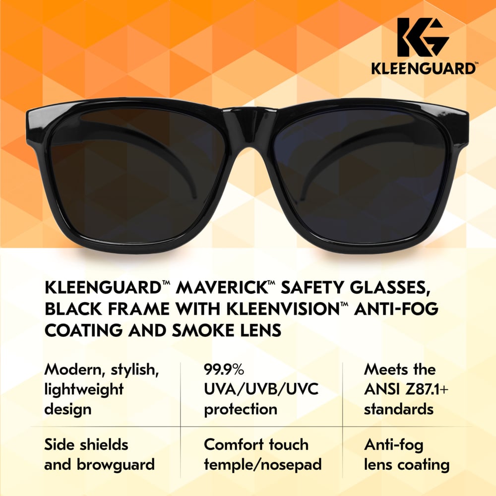 KleenGuard Maverick Safety Glasses with Gray Anti-Fog Lens