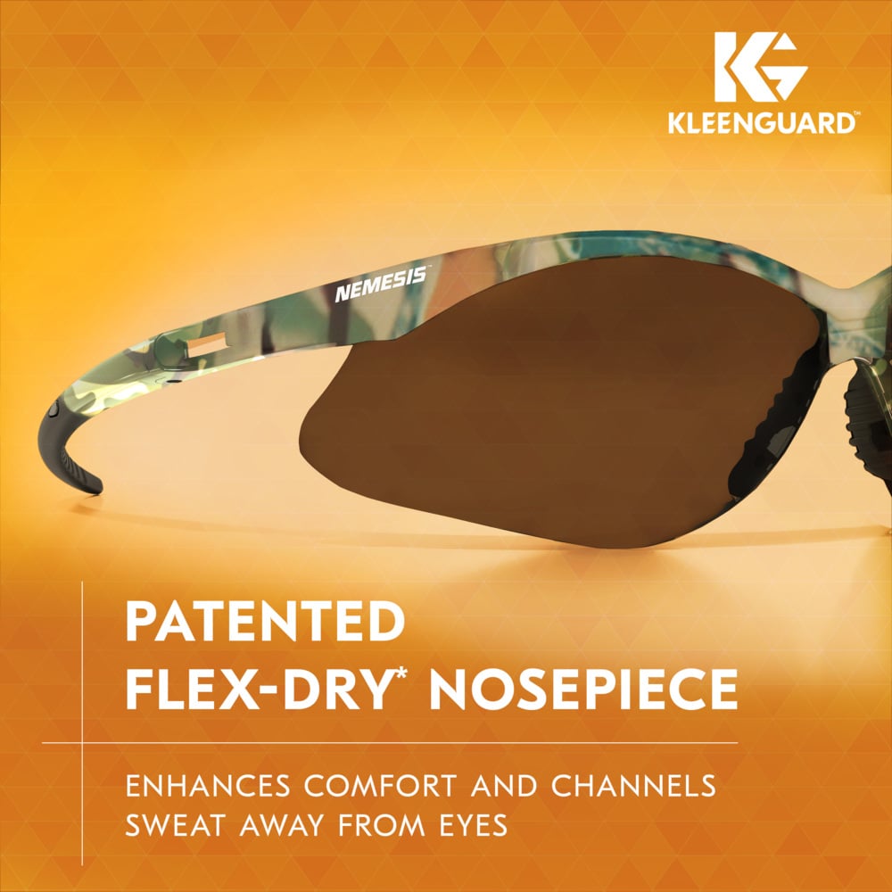 KleenGuard Nemesis Safety Glasses Camo Smoke Anti-Fog Lens