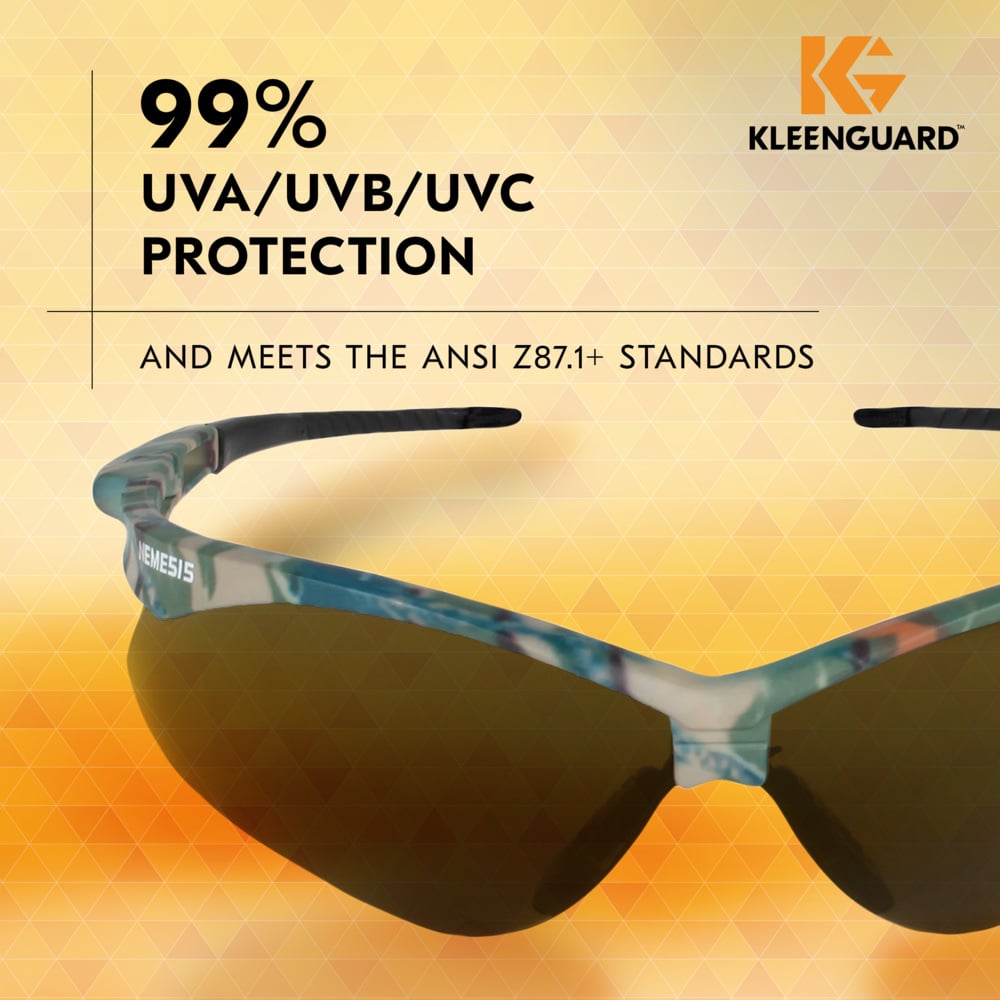 KleenGuard Nemesis Safety Glasses Camo Smoke Anti-Fog Lens