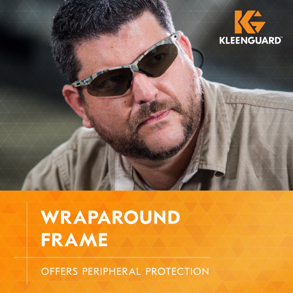 KleenGuard Nemesis Safety Glasses Camo Smoke Anti-Fog Lens