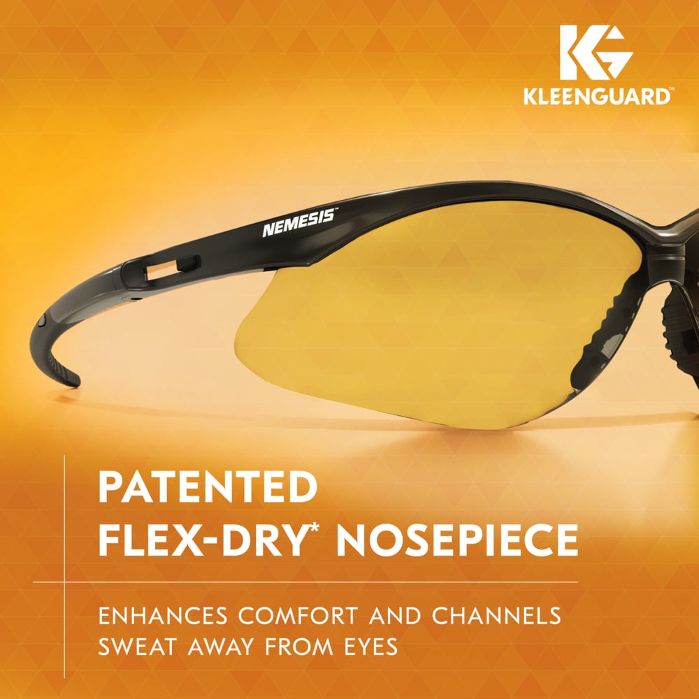 KleenGuard Nemesis Safety Glasses Black Frame Amber Lens