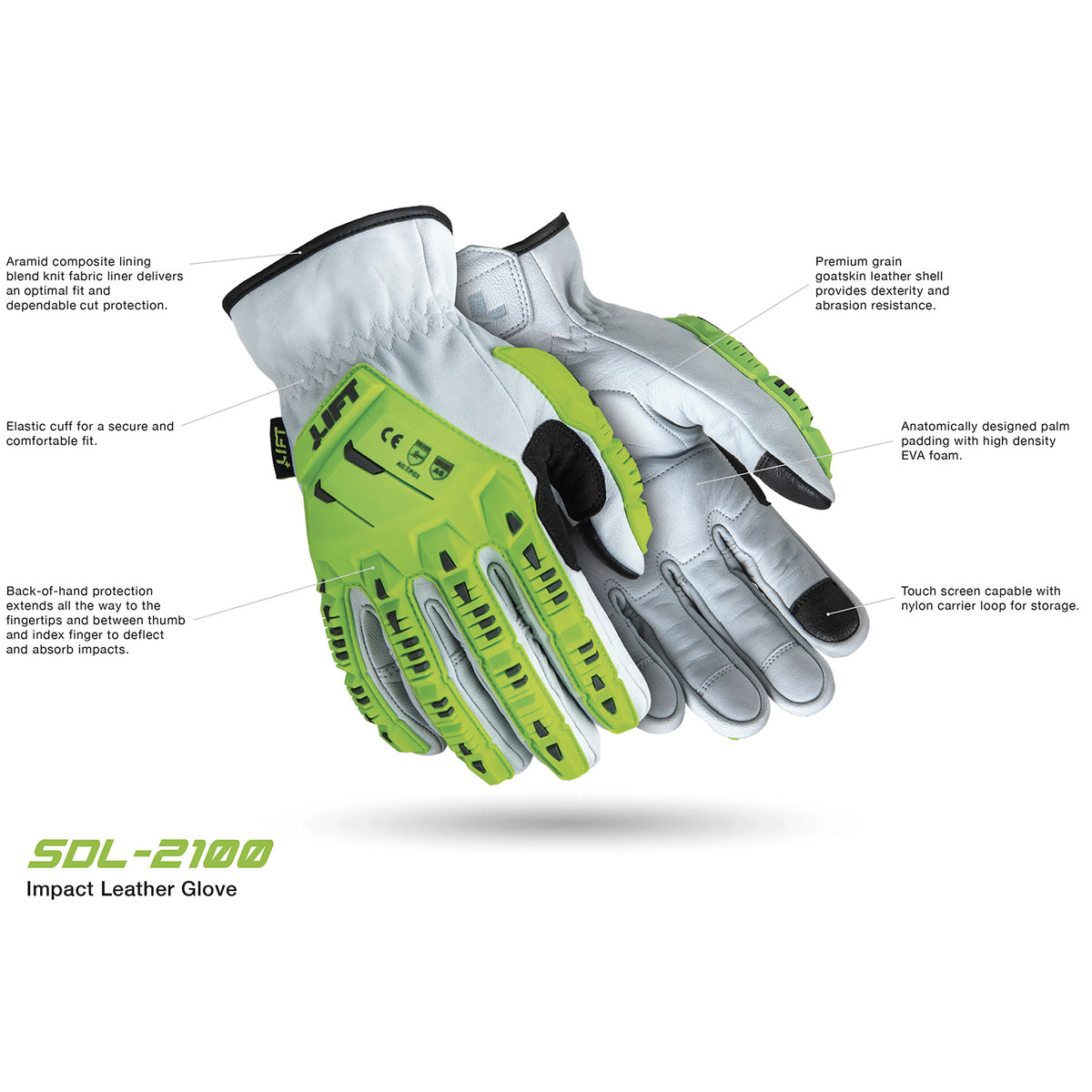 Lift Safety Super Duty SDL-2100 Leather Impact Gloves